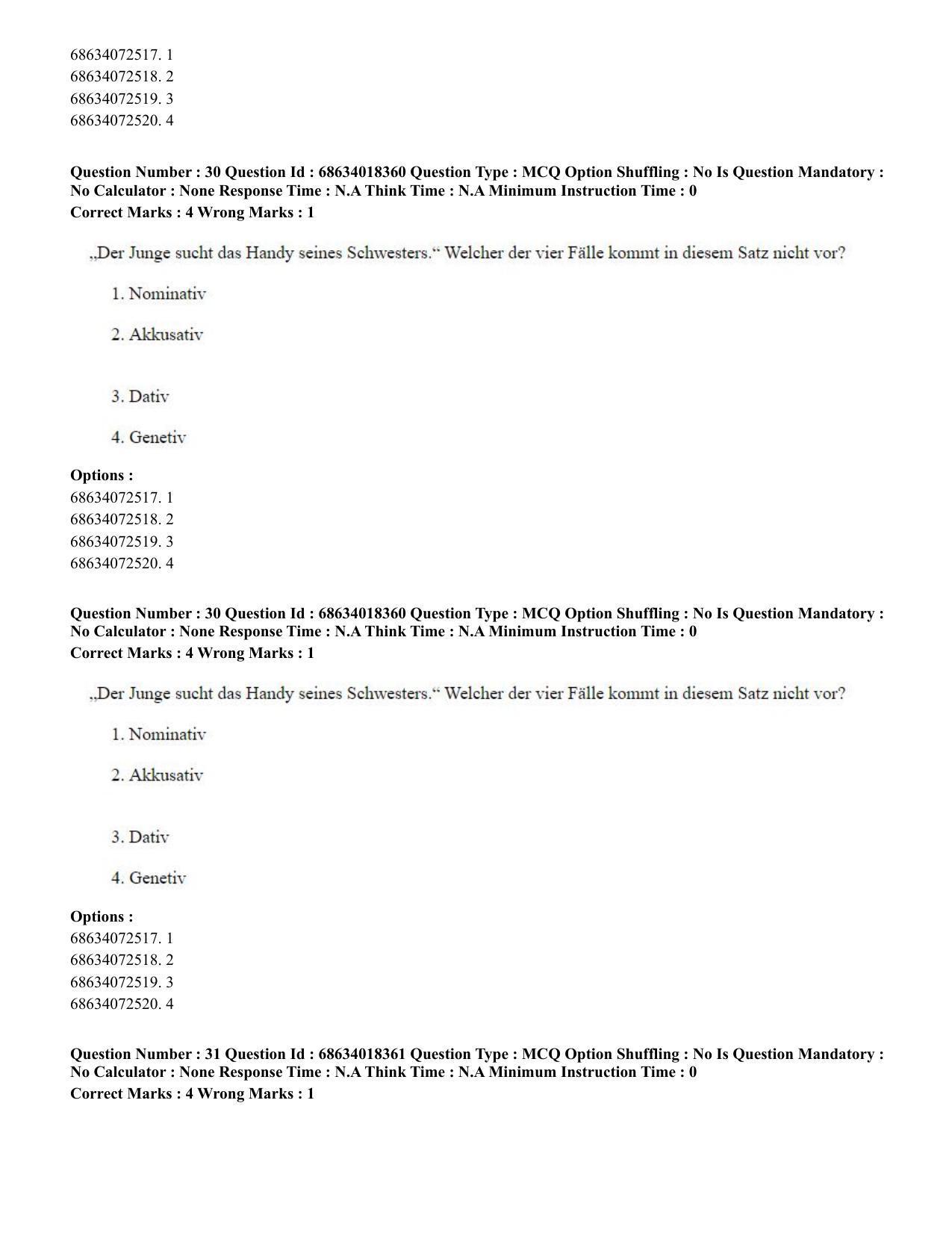 CUET PG 2023: LAQP12 – German(ENG) - Shift 3 (13-06-2023) Question Paper - Page 47