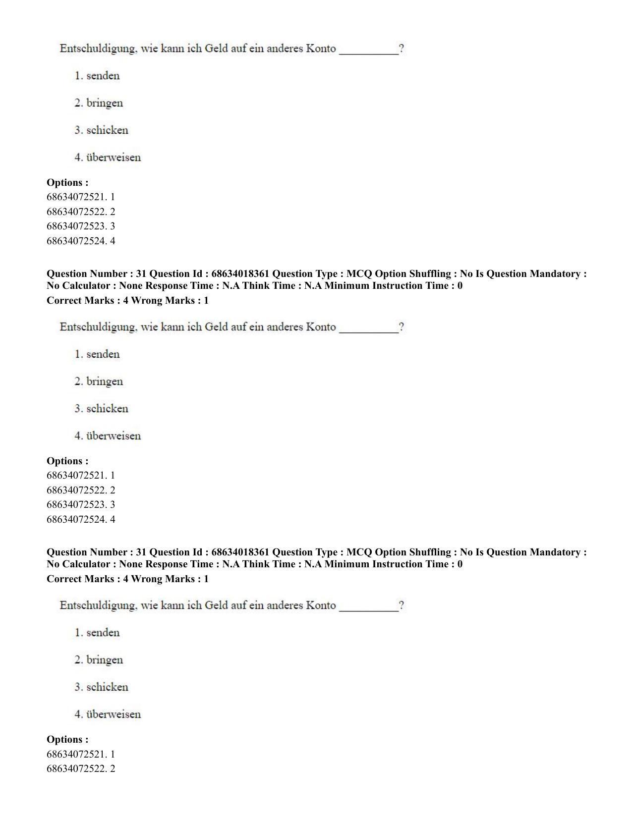CUET PG 2023: LAQP12 – German(ENG) - Shift 3 (13-06-2023) Question Paper - Page 48