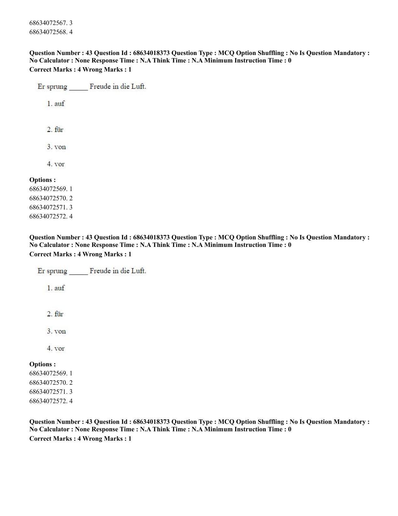 CUET PG 2023: LAQP12 – German(ENG) - Shift 3 (13-06-2023) Question Paper - Page 64