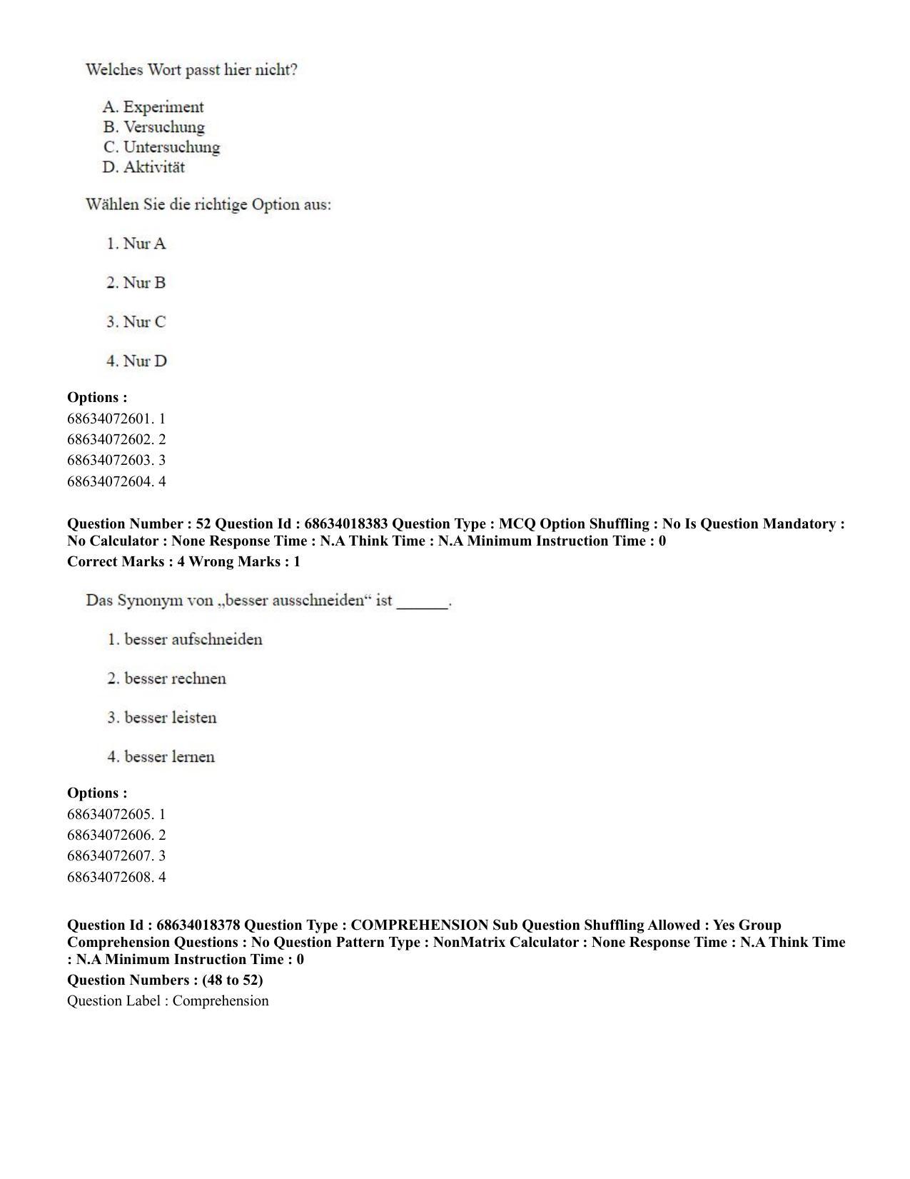 CUET PG 2023: LAQP12 – German(ENG) - Shift 3 (13-06-2023) Question Paper - Page 75