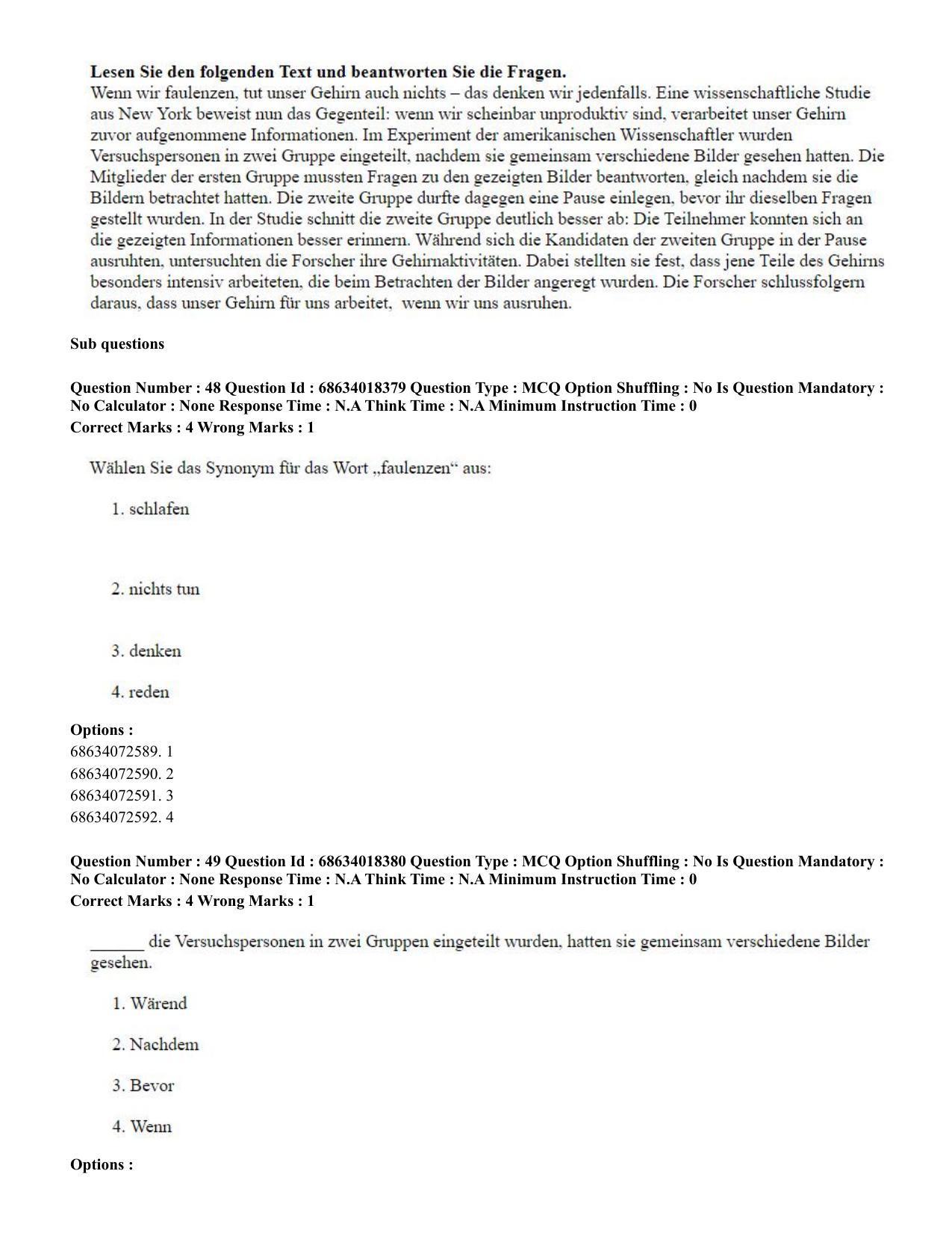 CUET PG 2023: LAQP12 – German(ENG) - Shift 3 (13-06-2023) Question Paper - Page 76