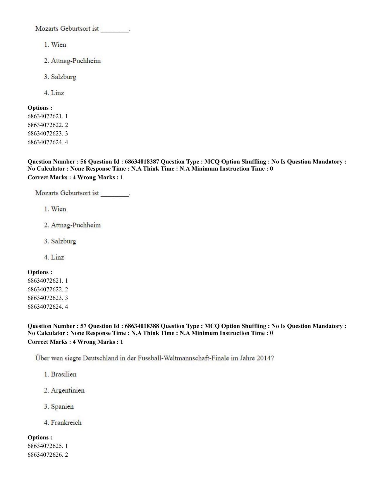 CUET PG 2023: LAQP12 – German(ENG) - Shift 3 (13-06-2023) Question Paper - Page 83