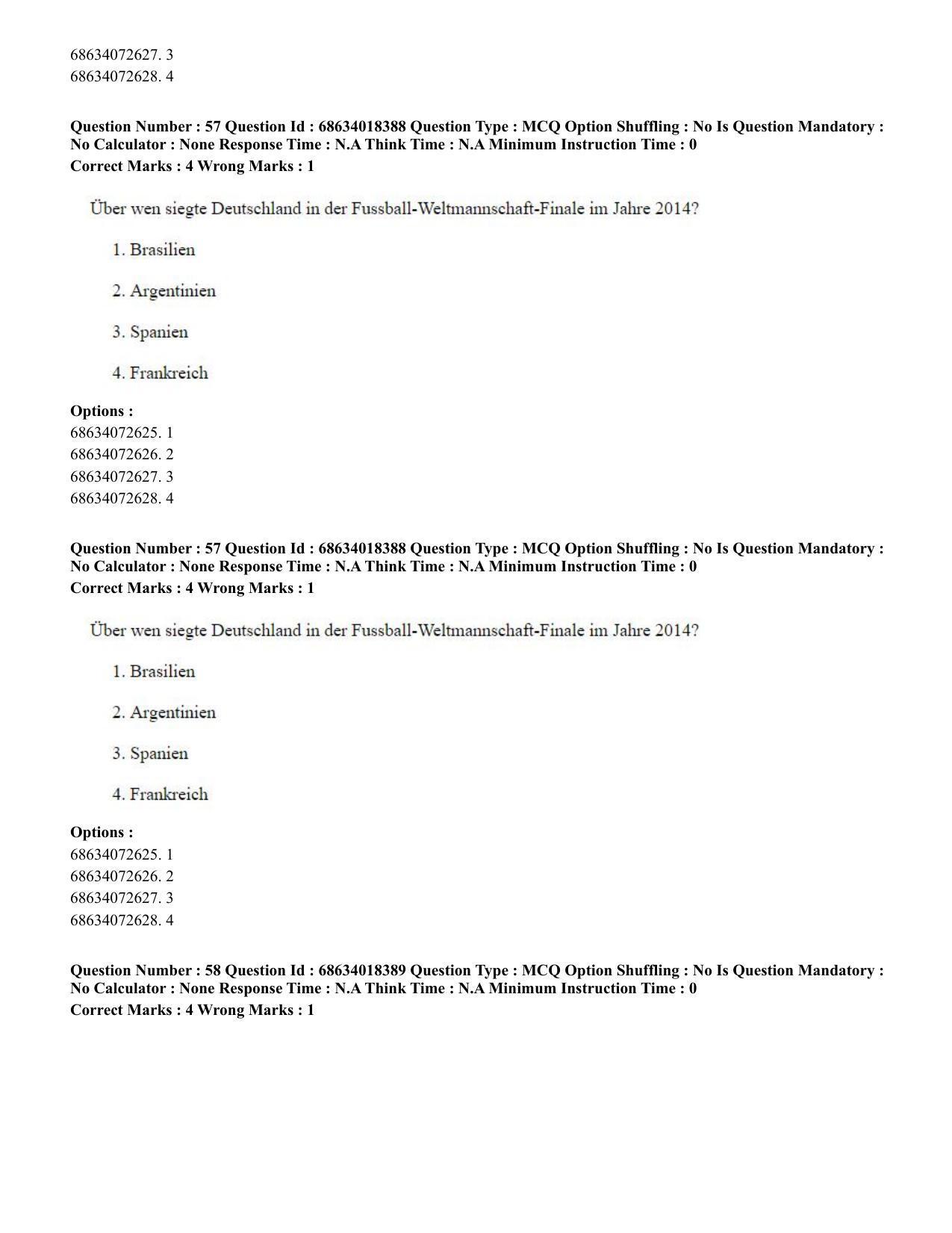 CUET PG 2023: LAQP12 – German(ENG) - Shift 3 (13-06-2023) Question Paper - Page 84