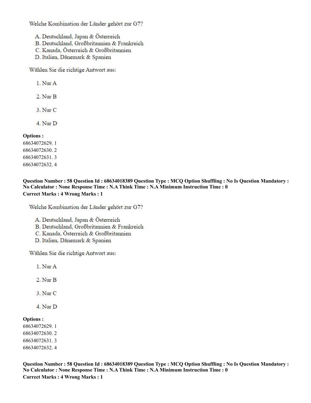 CUET PG 2023: LAQP12 – German(ENG) - Shift 3 (13-06-2023) Question Paper - Page 85