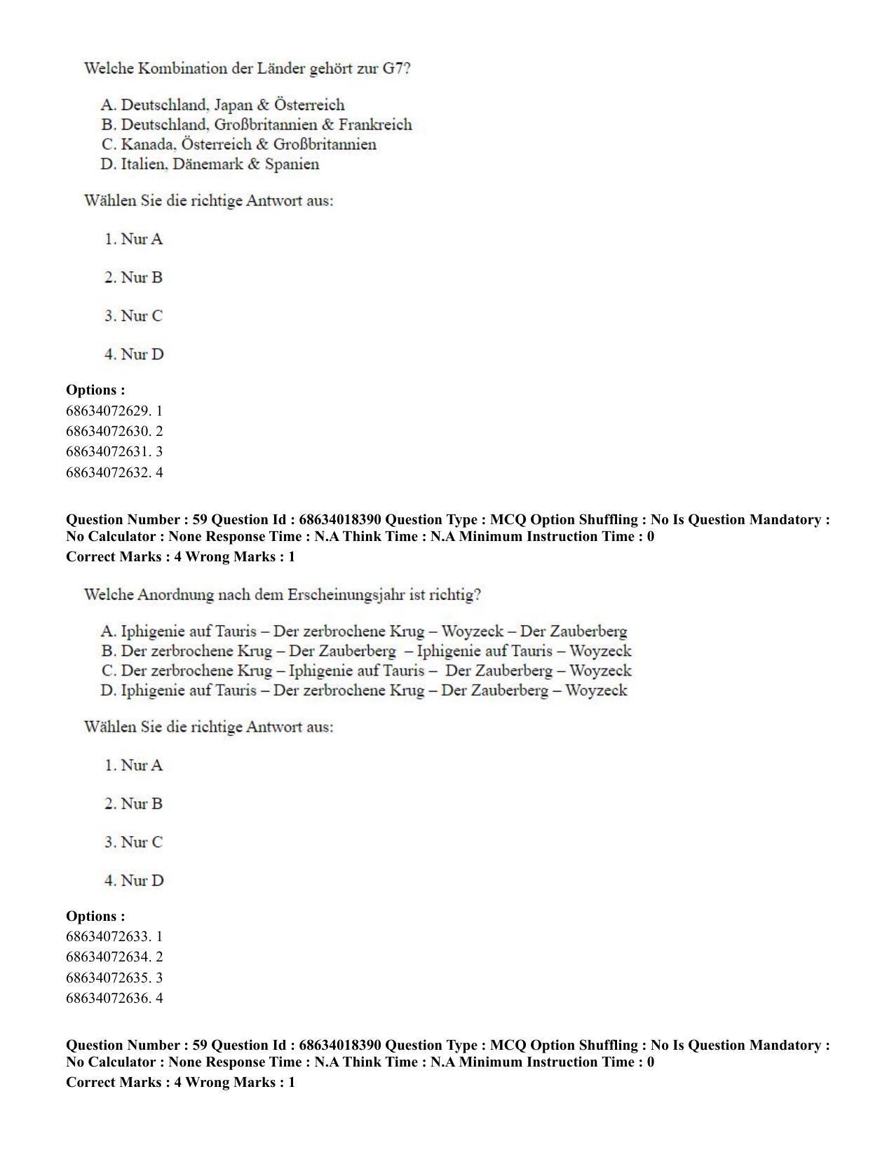 CUET PG 2023: LAQP12 – German(ENG) - Shift 3 (13-06-2023) Question Paper - Page 86