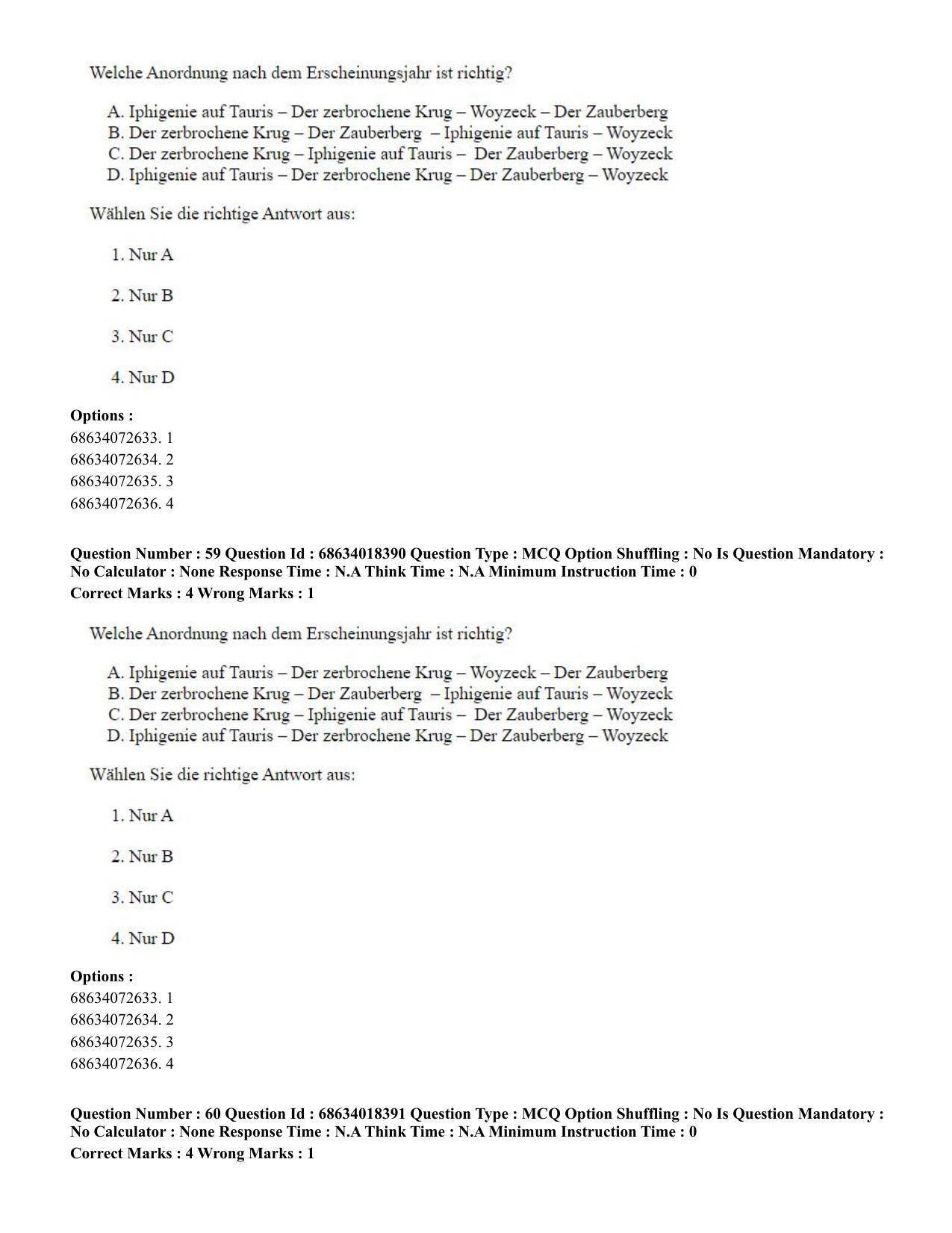 CUET PG 2023: LAQP12 – German(ENG) - Shift 3 (13-06-2023) Question Paper - Page 87
