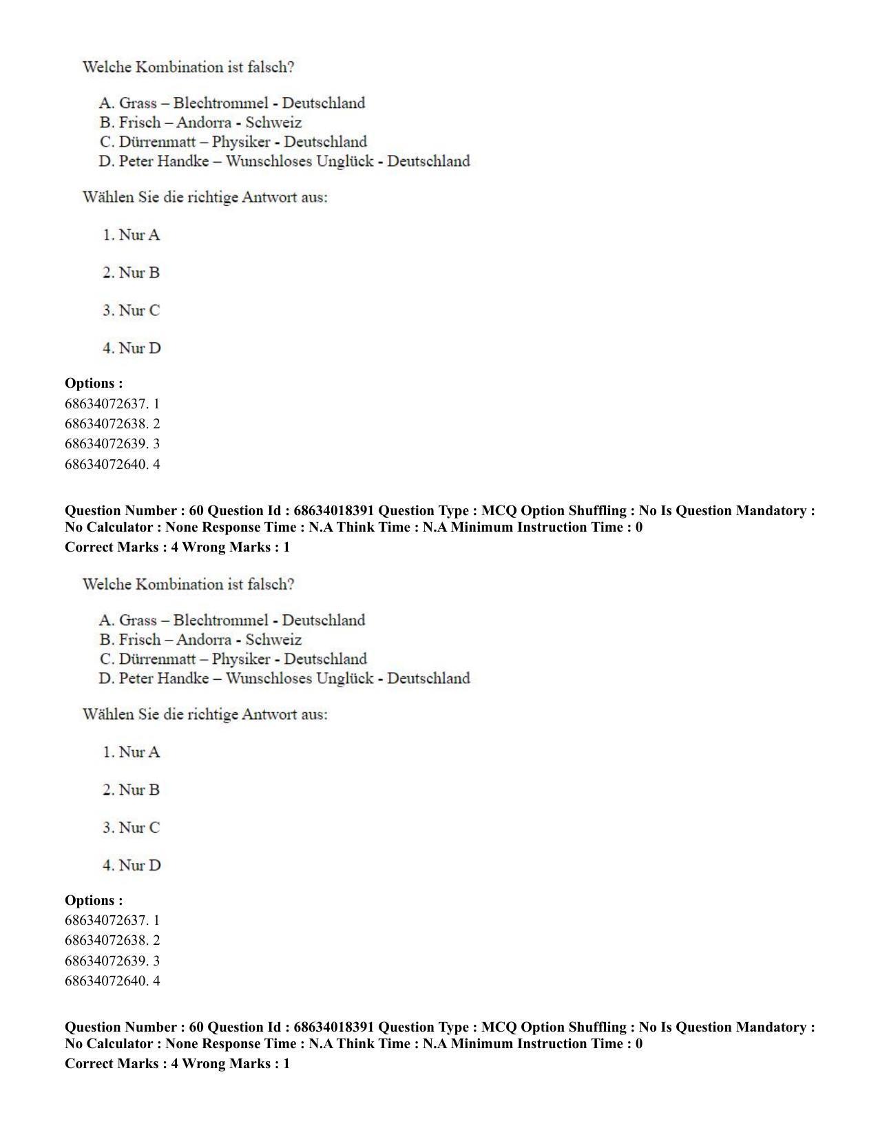 CUET PG 2023: LAQP12 – German(ENG) - Shift 3 (13-06-2023) Question Paper - Page 88