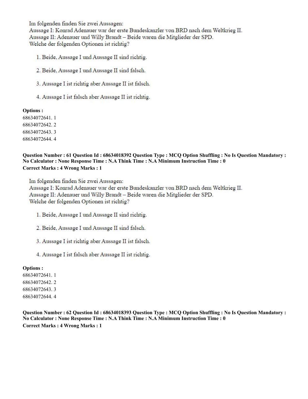 CUET PG 2023: LAQP12 – German(ENG) - Shift 3 (13-06-2023) Question Paper - Page 90