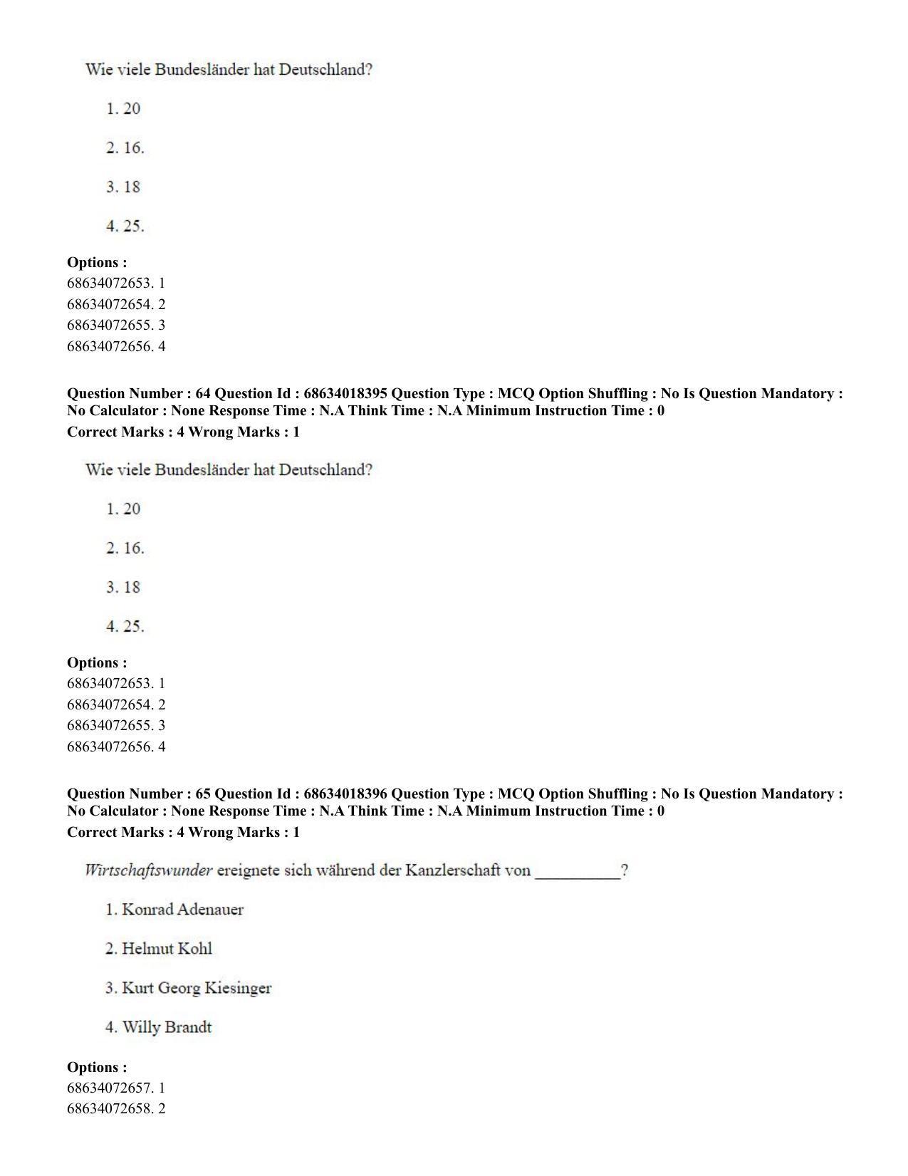CUET PG 2023: LAQP12 – German(ENG) - Shift 3 (13-06-2023) Question Paper - Page 94
