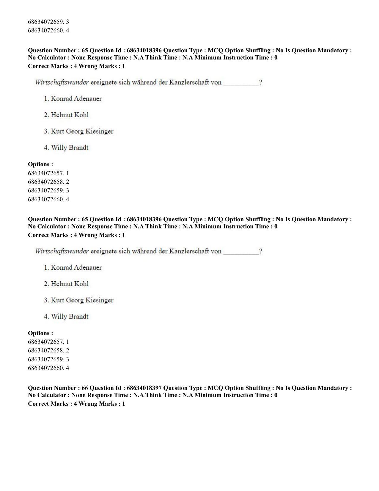 CUET PG 2023: LAQP12 – German(ENG) - Shift 3 (13-06-2023) Question Paper - Page 95