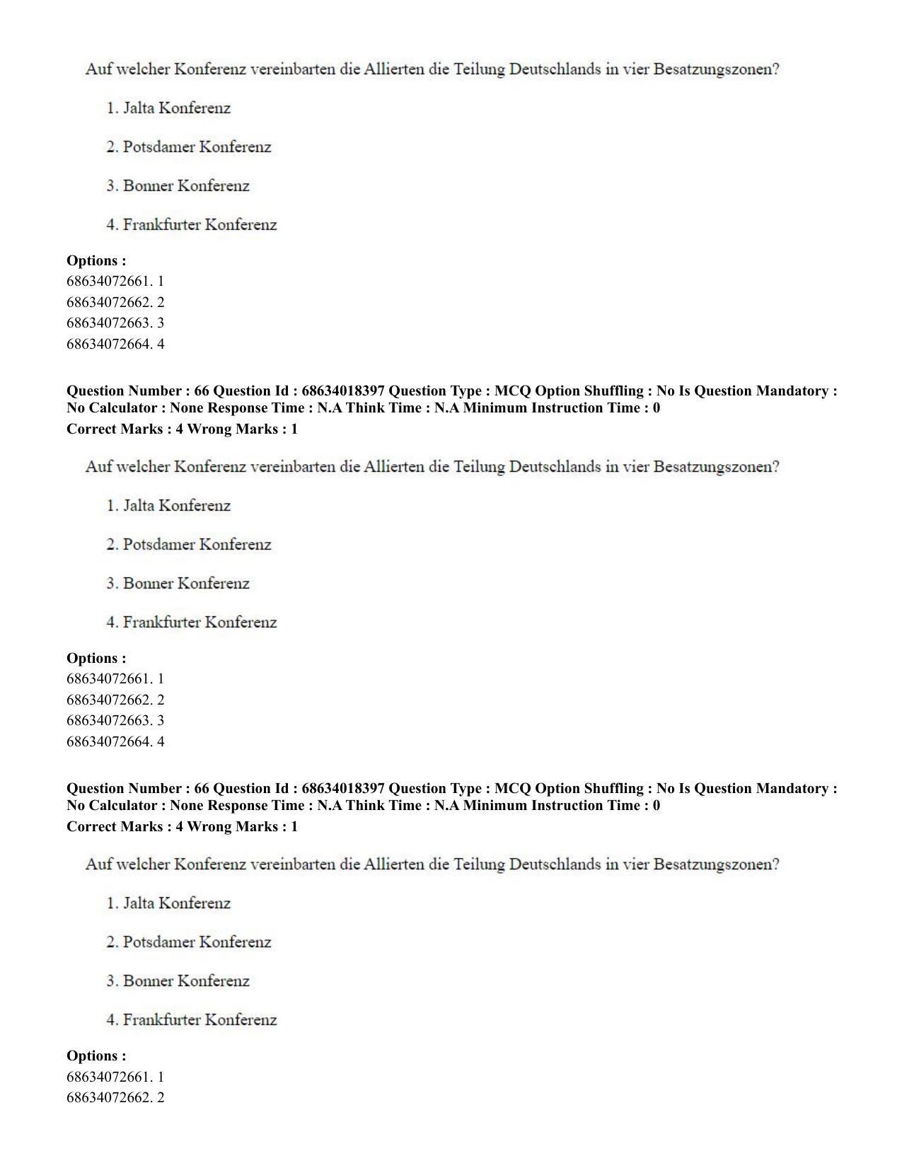 CUET PG 2023: LAQP12 – German(ENG) - Shift 3 (13-06-2023) Question Paper - Page 96