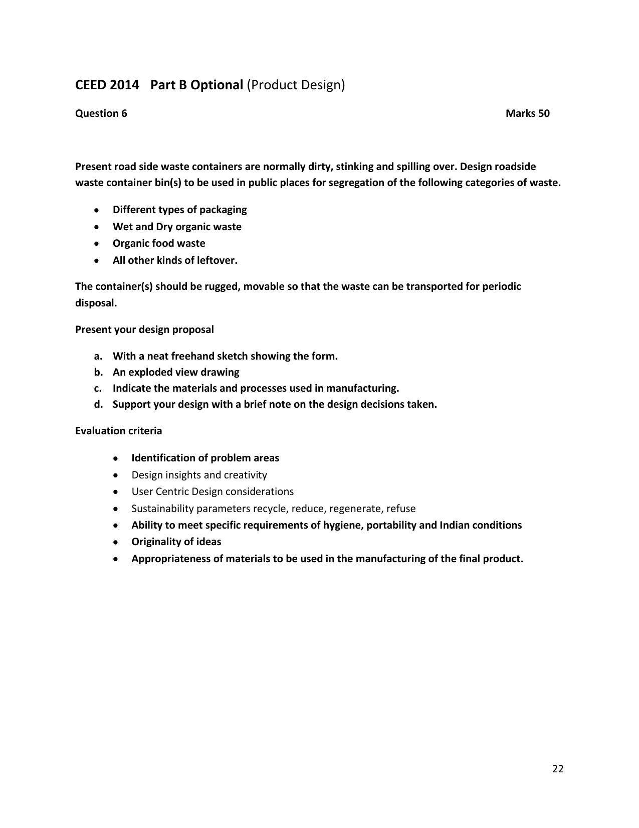 CEED 2014 Question Paper - Page 23