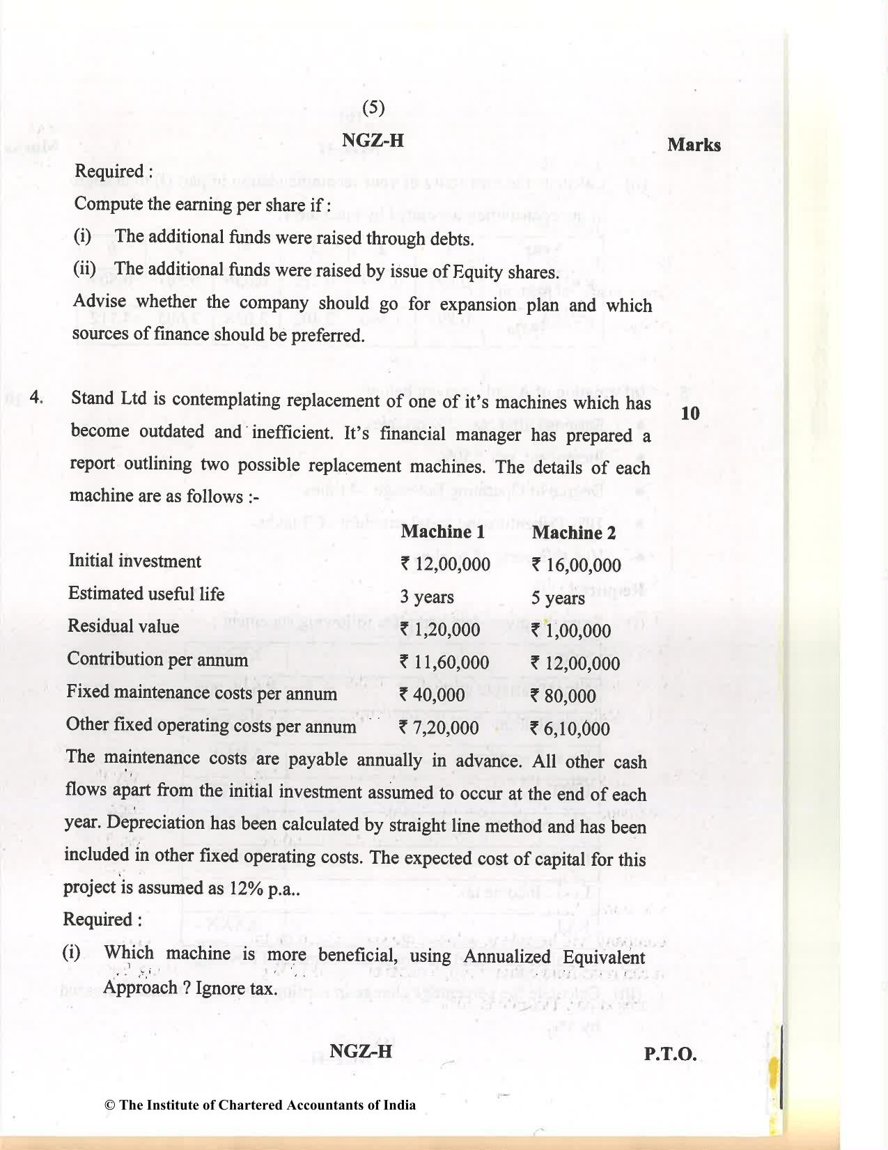 CA Inter Dec 2021 Question Paper - Paper 8 – Financial Management & Economics for Finance - Page 5