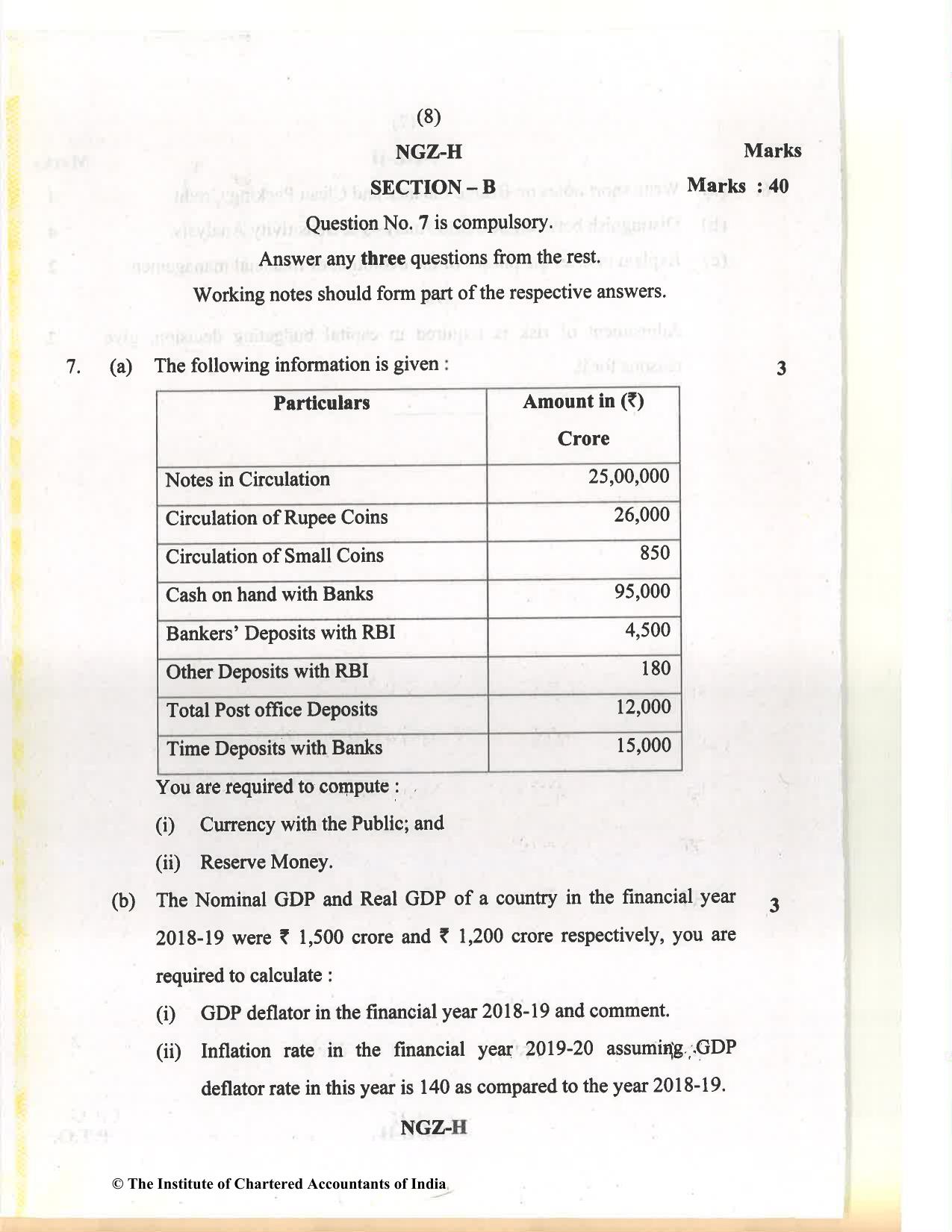 CA Inter Dec 2021 Question Paper - Paper 8 – Financial Management & Economics for Finance - Page 8