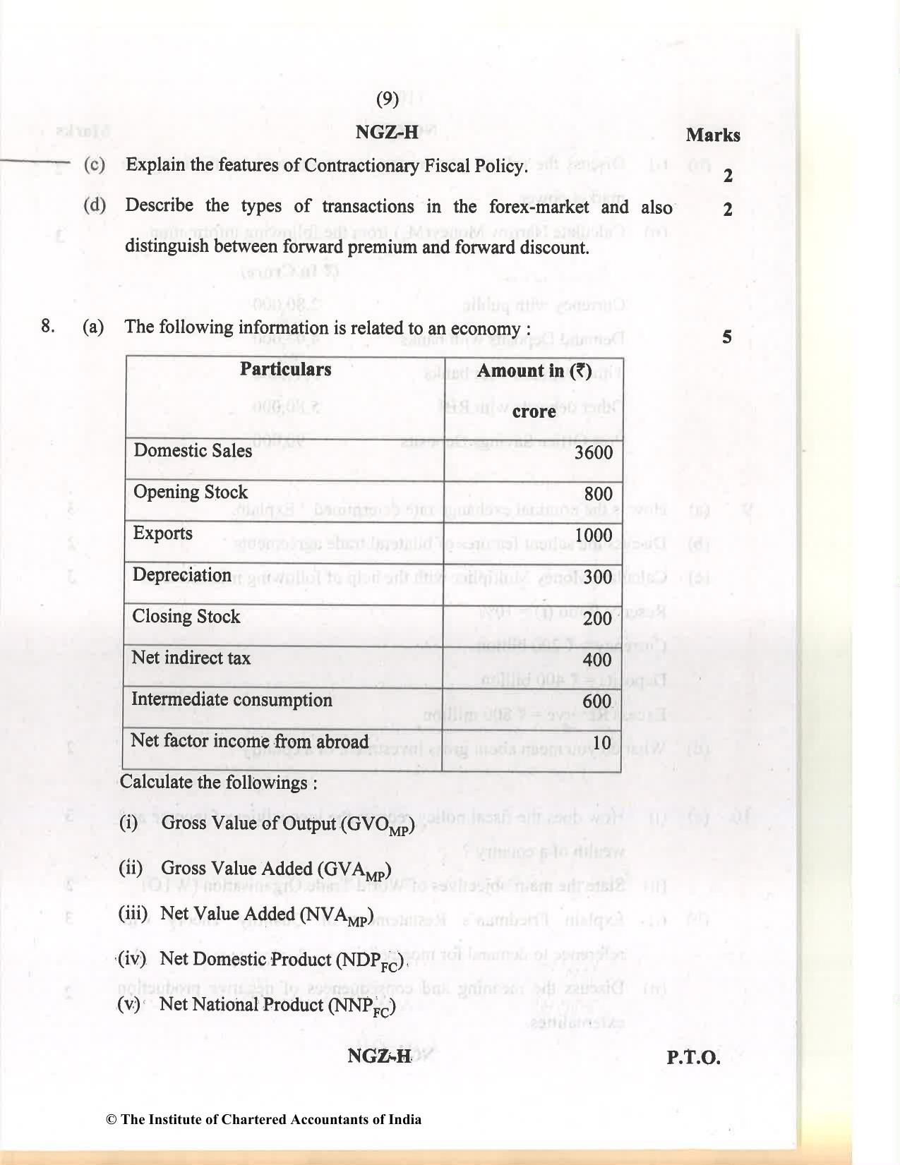 CA Inter Dec 2021 Question Paper - Paper 8 – Financial Management & Economics for Finance - Page 9