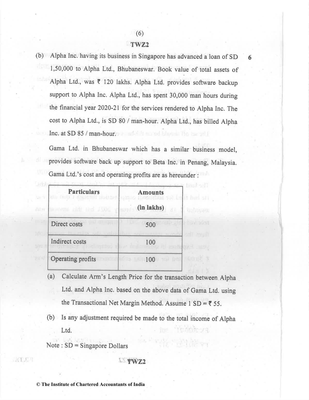 CA Final Dec 2021 Question Paper - Paper 7 – Direct Tax Laws and International Taxation - Page 6