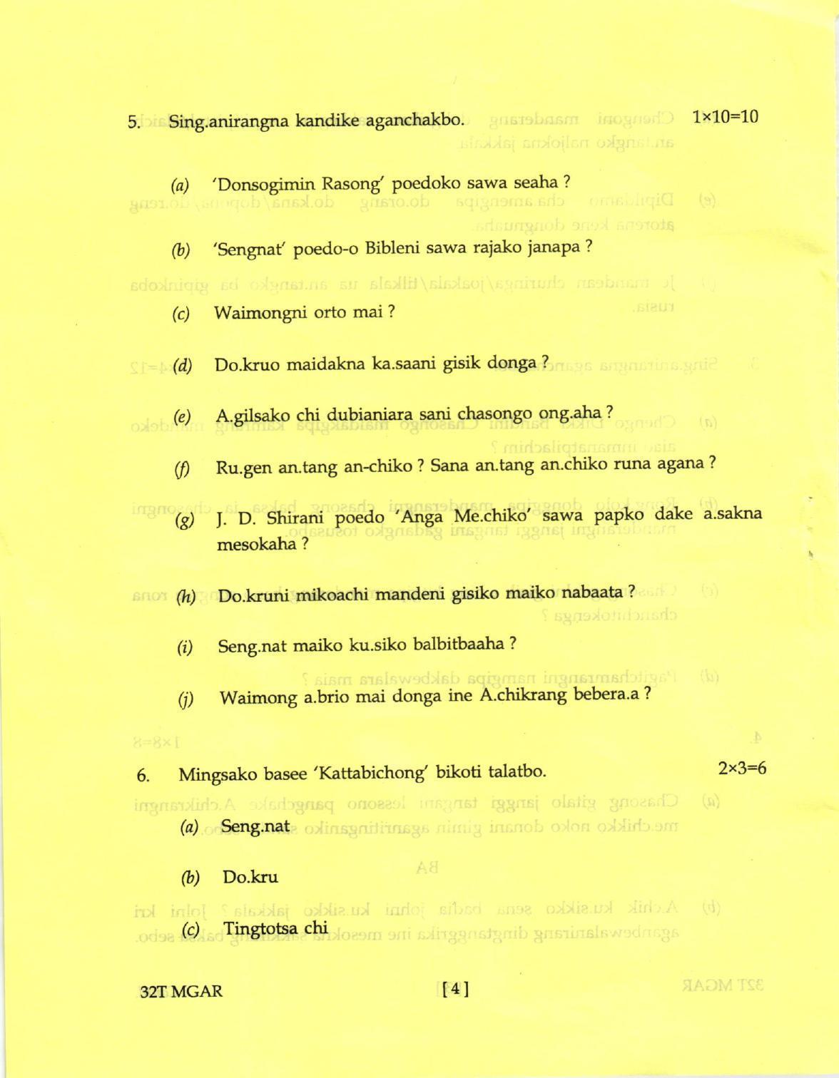 AHSEC Class 12 MIL GARO Question Papers 2022 - Page 4