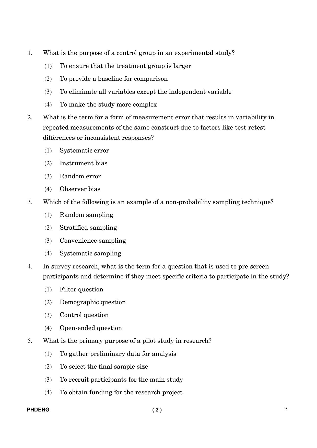 IGNOU PhD Entrance Test Ph. D. (English) Entrance Test, July, 2023 Question Paper - Page 4