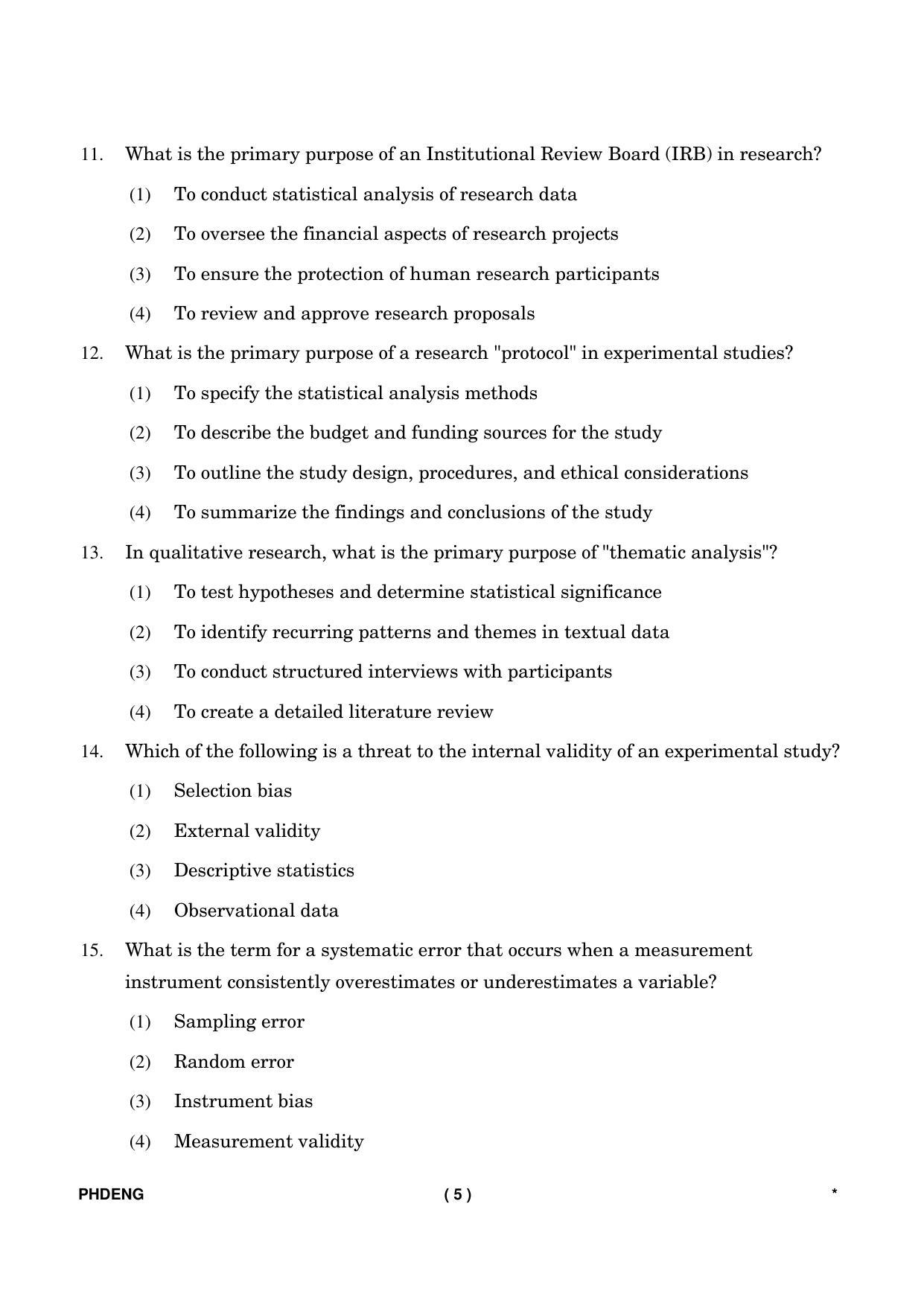 IGNOU PhD Entrance Test Ph. D. (English) Entrance Test, July, 2023 Question Paper - Page 6