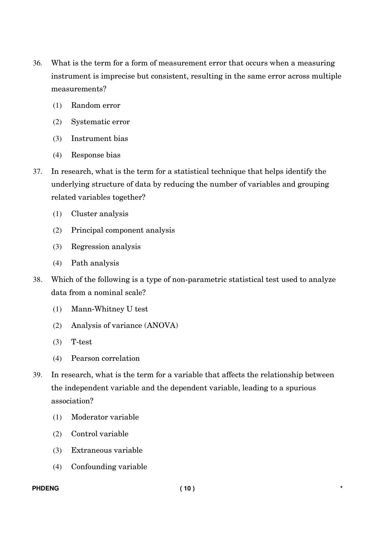IGNOU PhD Entrance Test Ph. D. (English) Entrance Test, July, 2023 Question Paper - Page 11