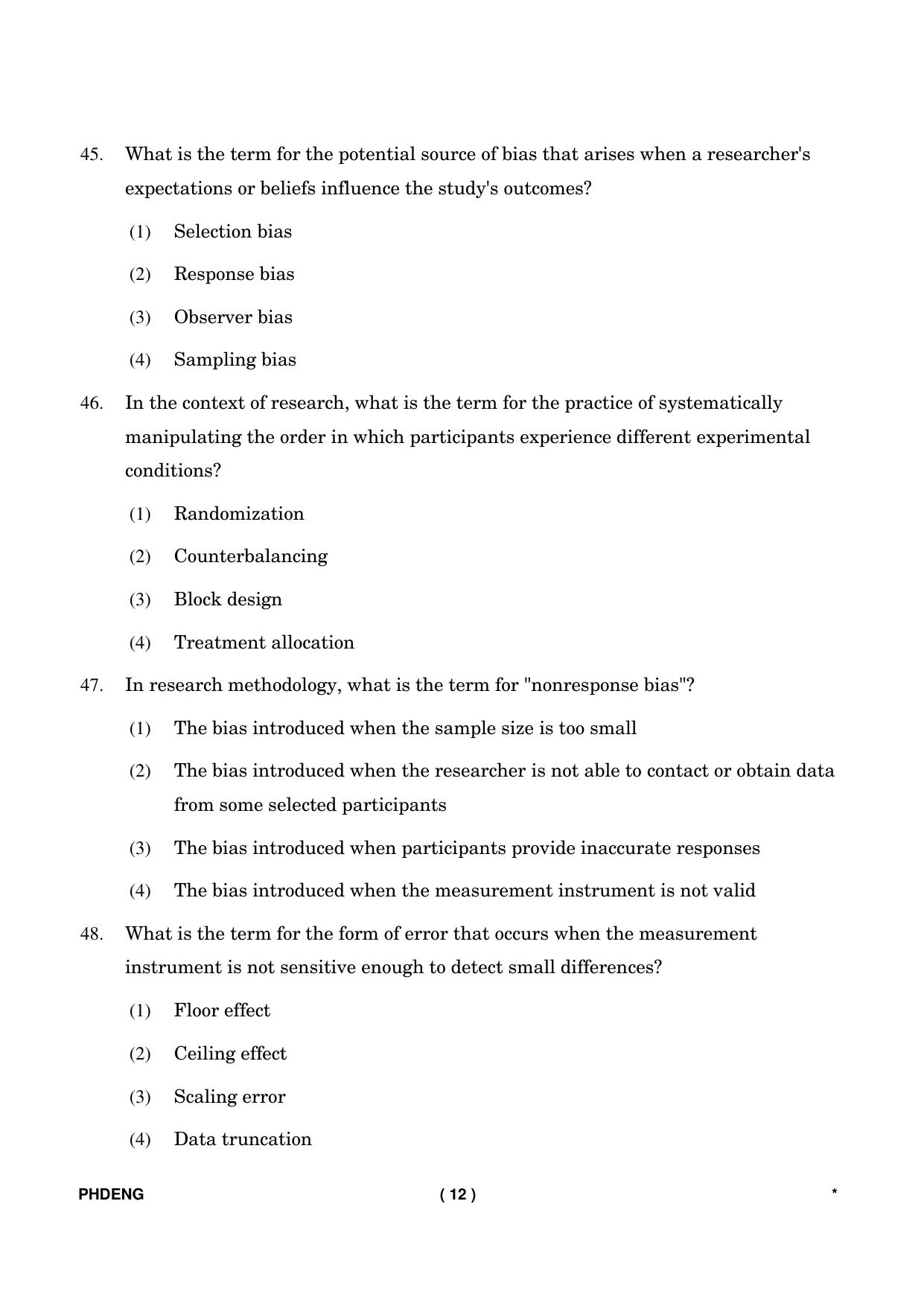 IGNOU PhD Entrance Test Ph. D. (English) Entrance Test, July, 2023 Question Paper - Page 13