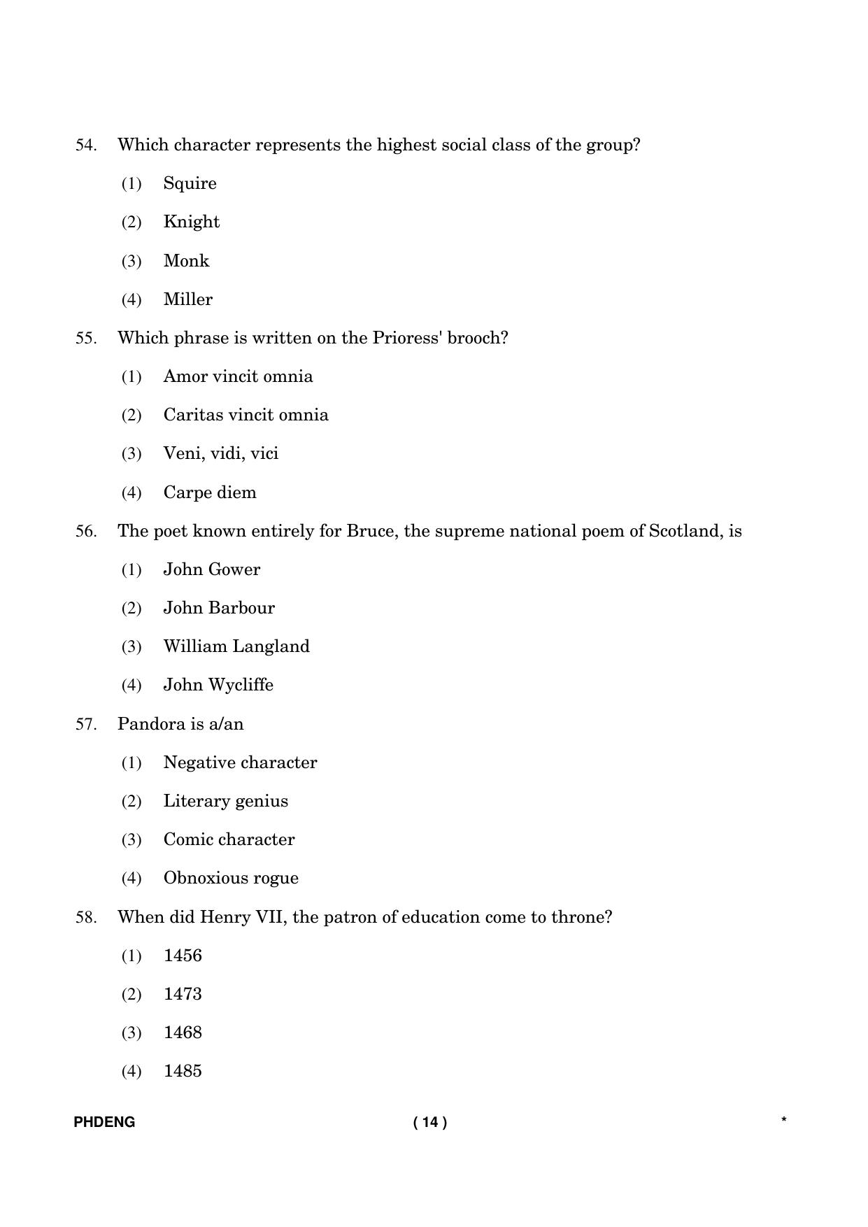 IGNOU PhD Entrance Test Ph. D. (English) Entrance Test, July, 2023 Question Paper - Page 15