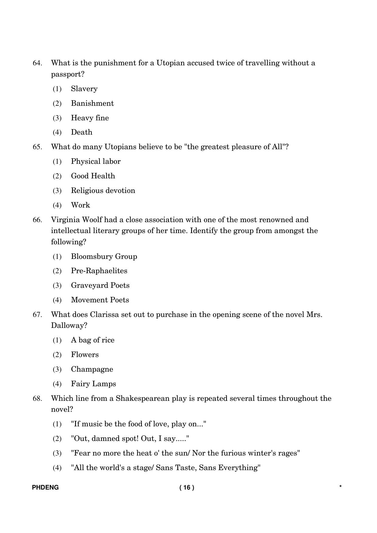 IGNOU PhD Entrance Test Ph. D. (English) Entrance Test, July, 2023 Question Paper - Page 17