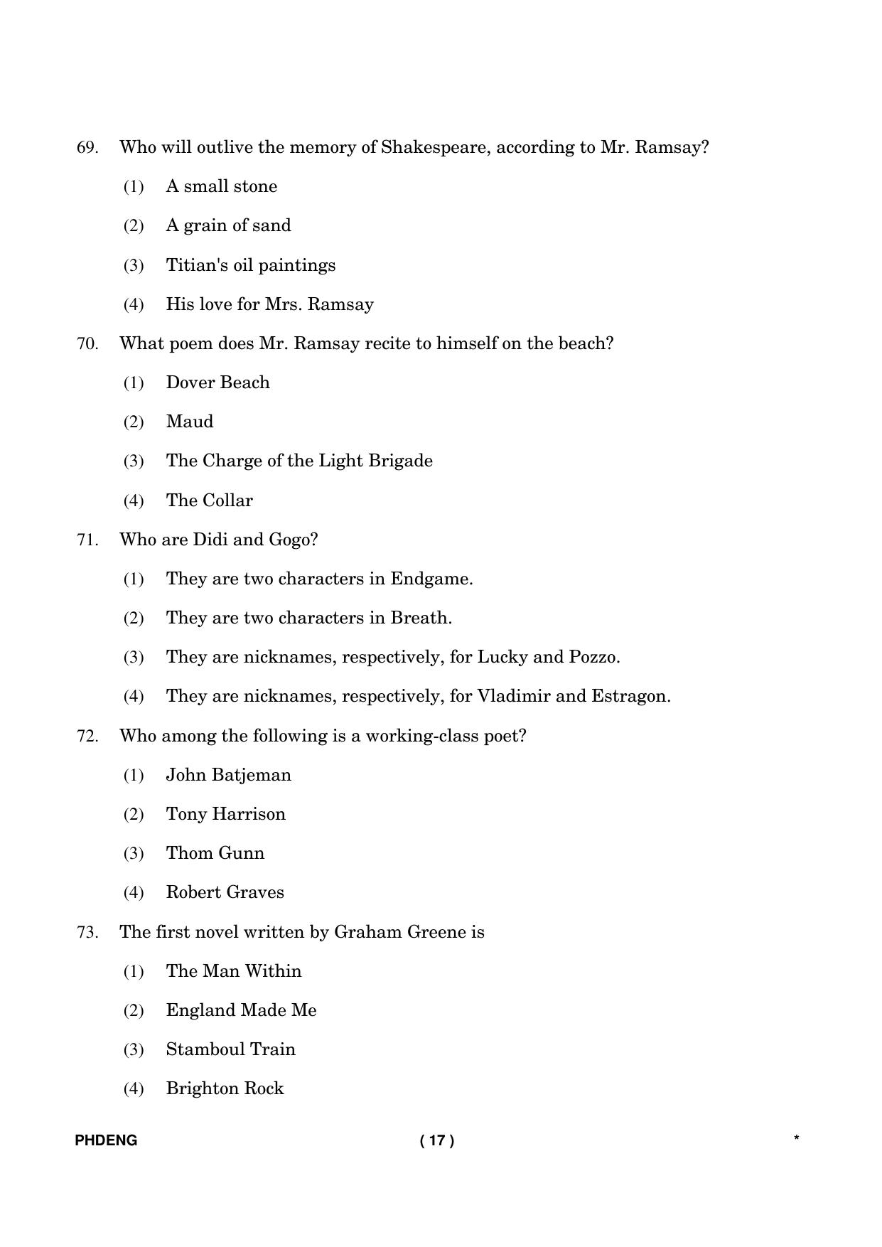 IGNOU PhD Entrance Test Ph. D. (English) Entrance Test, July, 2023 Question Paper - Page 18