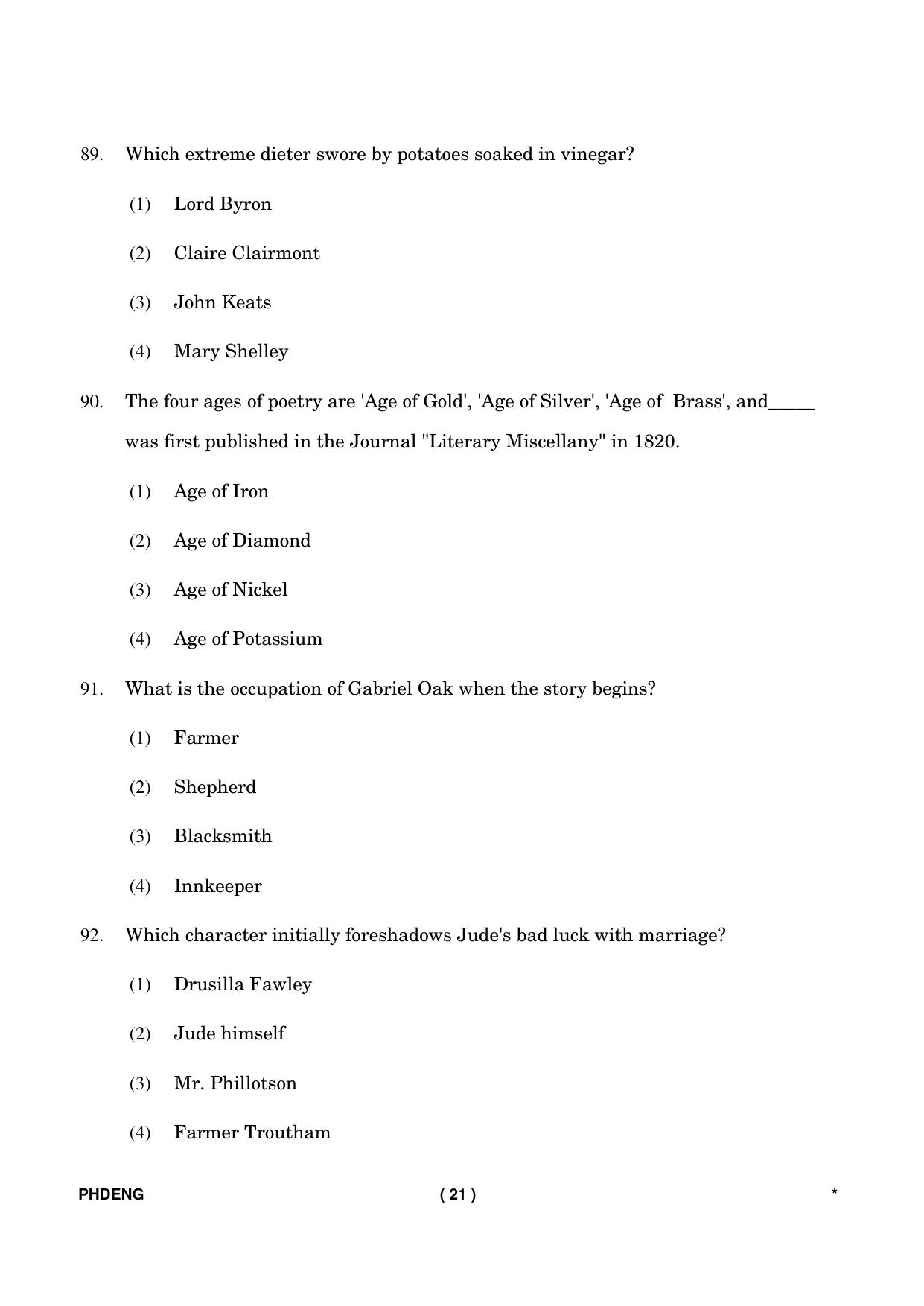 IGNOU PhD Entrance Test Ph. D. (English) Entrance Test, July, 2023 Question Paper - Page 22