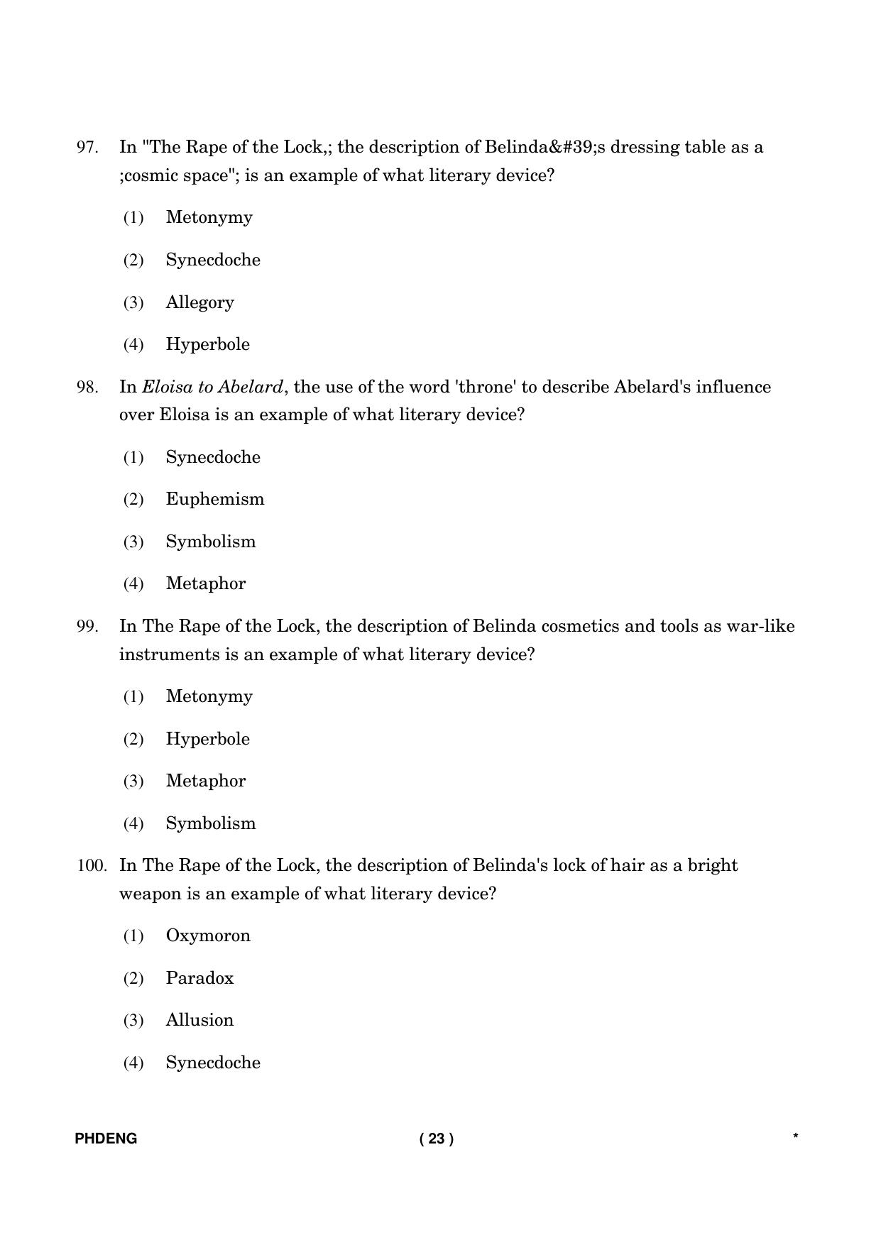 IGNOU PhD Entrance Test Ph. D. (English) Entrance Test, July, 2023 Question Paper - Page 24
