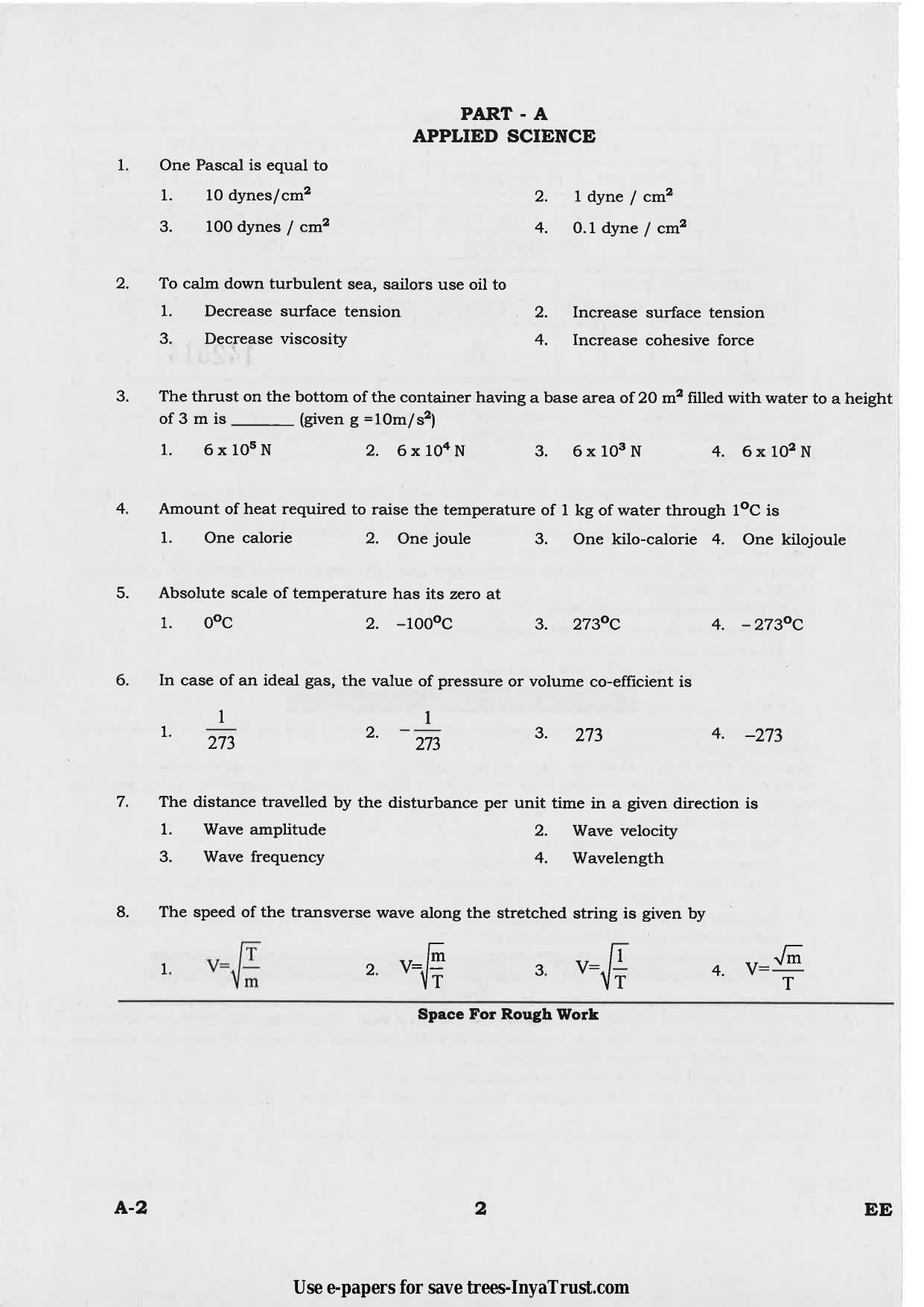 Karnataka Diploma CET- 2015 Electrical and Electronics Engineering Question Paper - Page 2