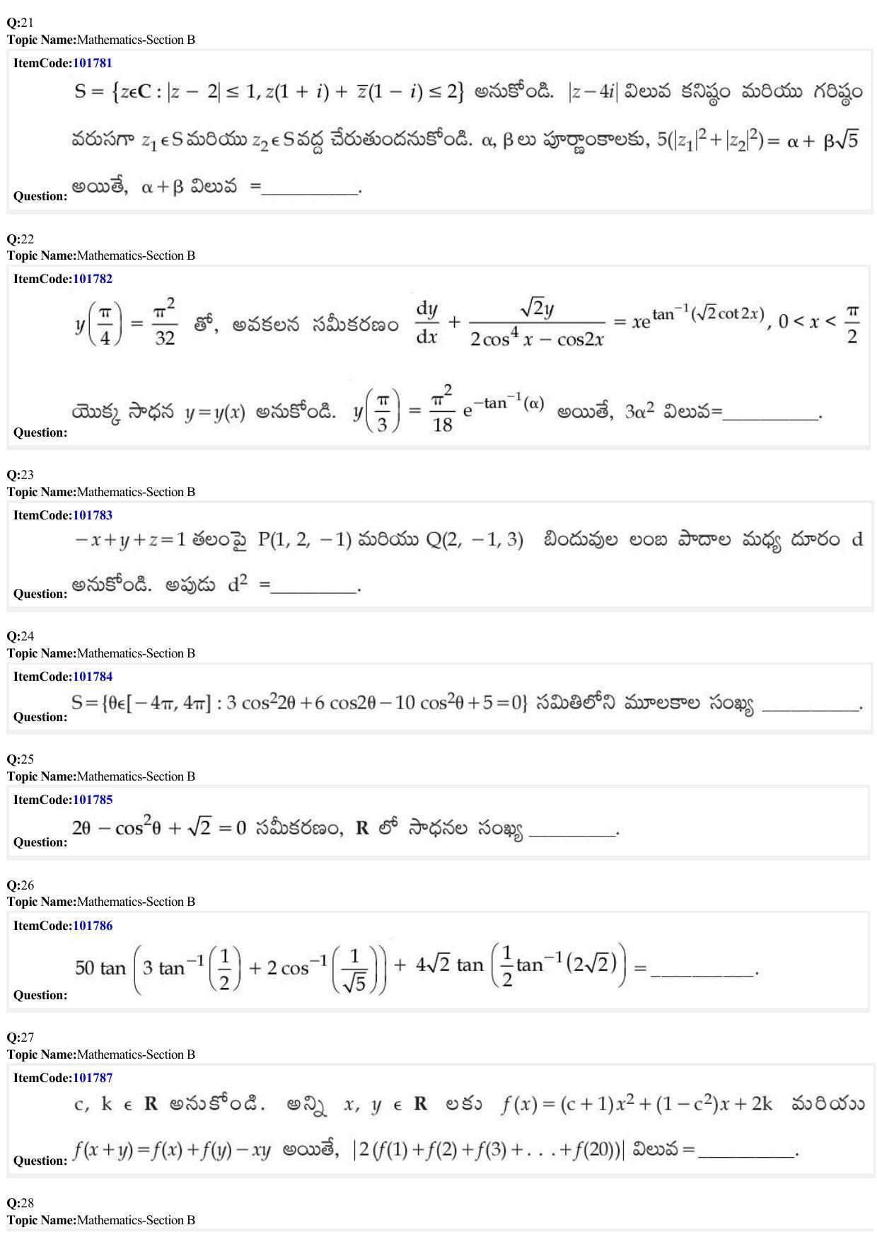 JEE Mains 2022:BTech Telugu (Shift 1) 29-06-2022 Question Paper - Page 8