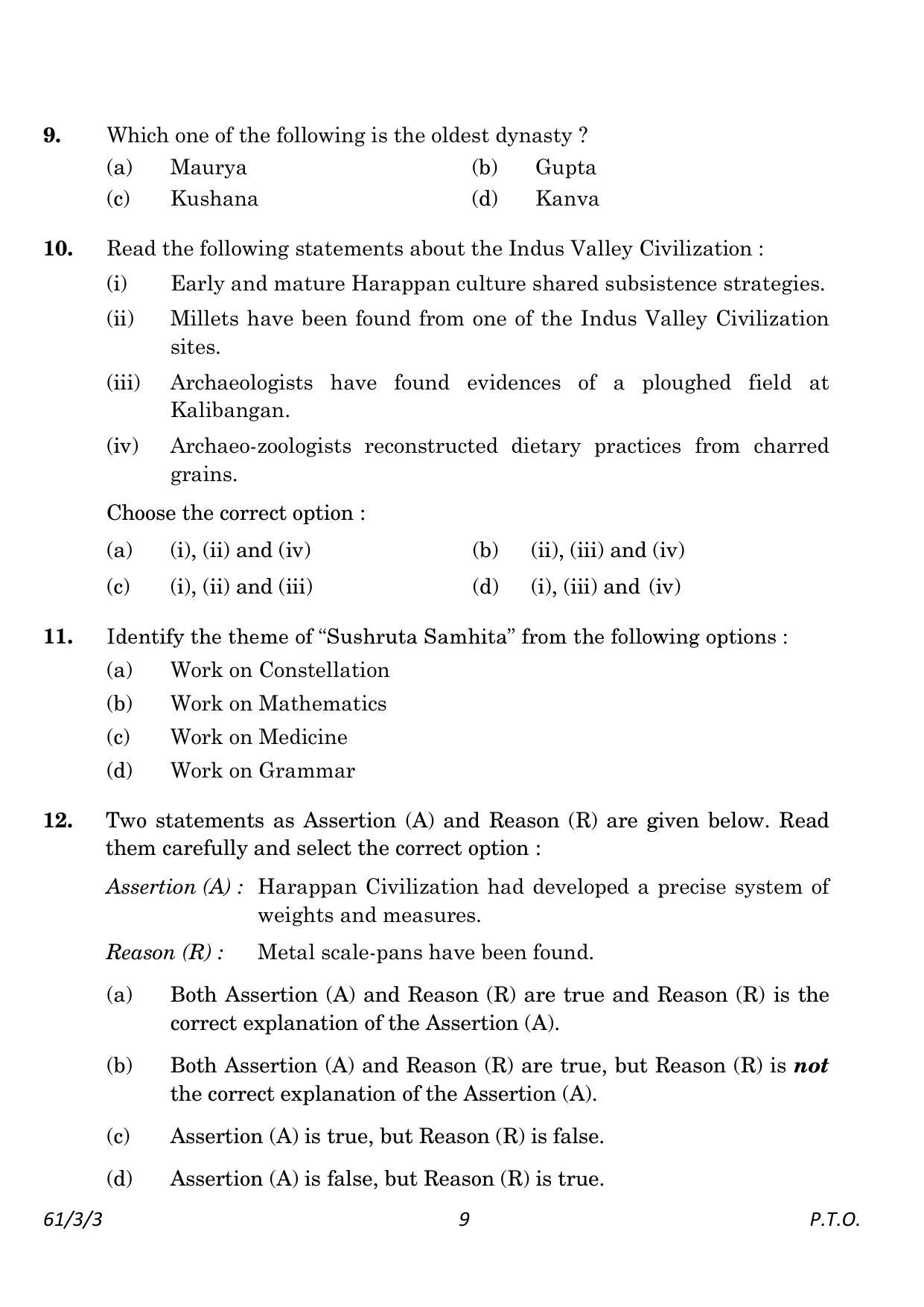 CBSE Class 12 61-3-3 History 2023 Question Paper - Page 9