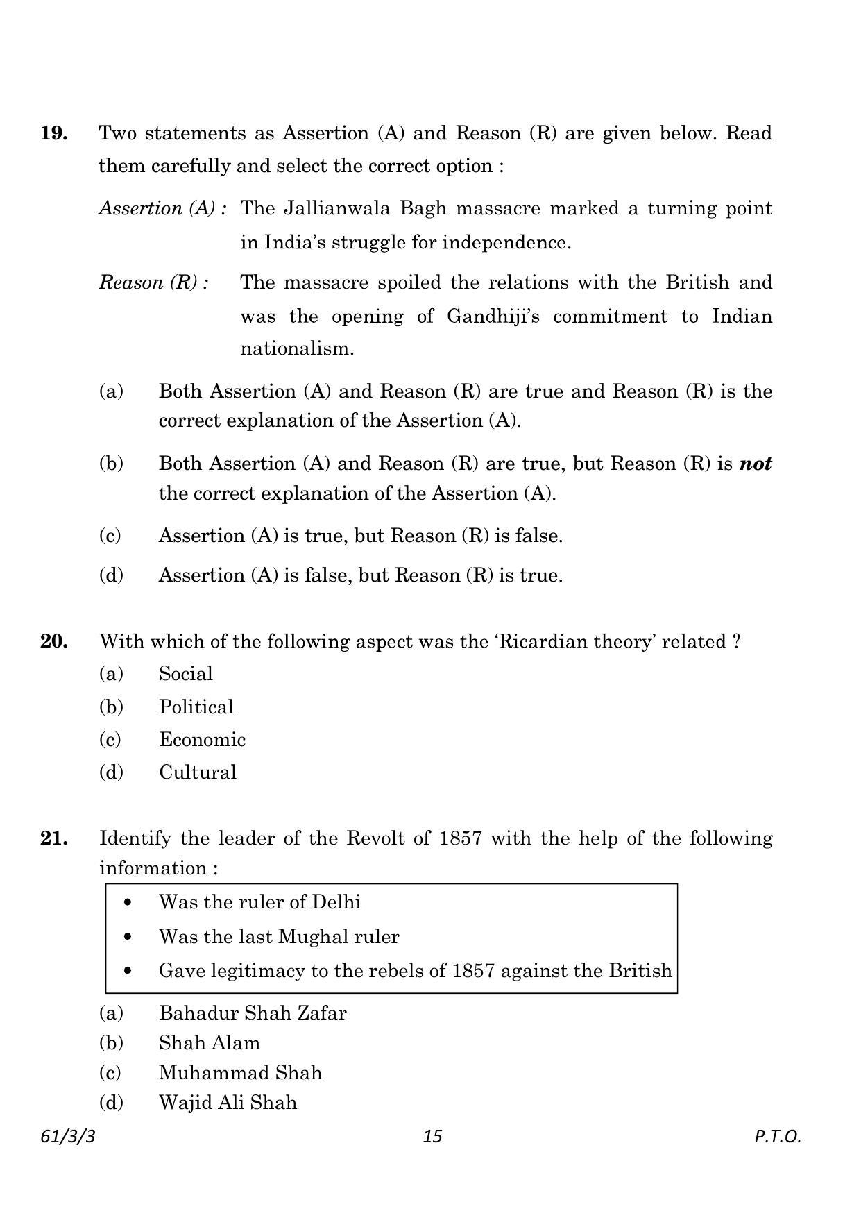 CBSE Class 12 61-3-3 History 2023 Question Paper - Page 15