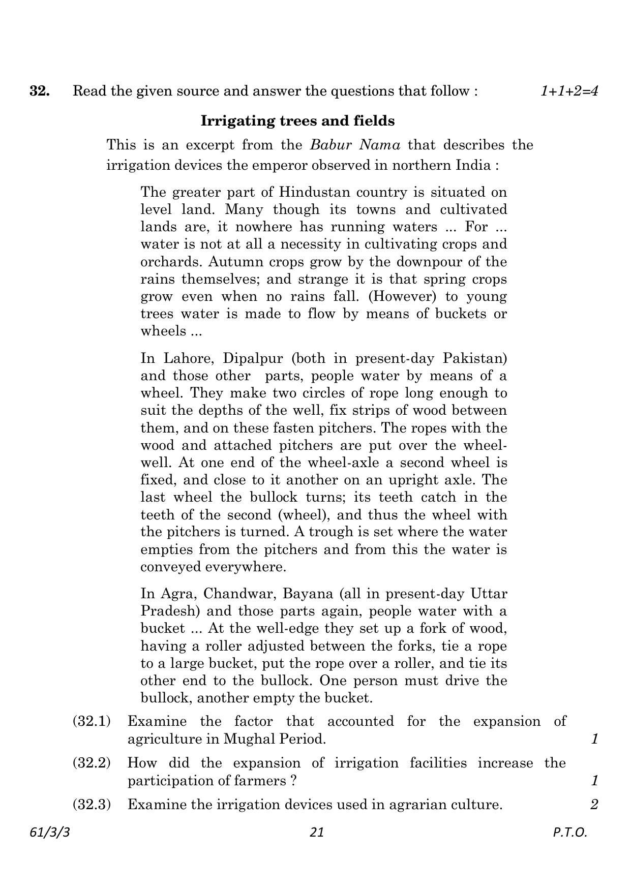 CBSE Class 12 61-3-3 History 2023 Question Paper - Page 21