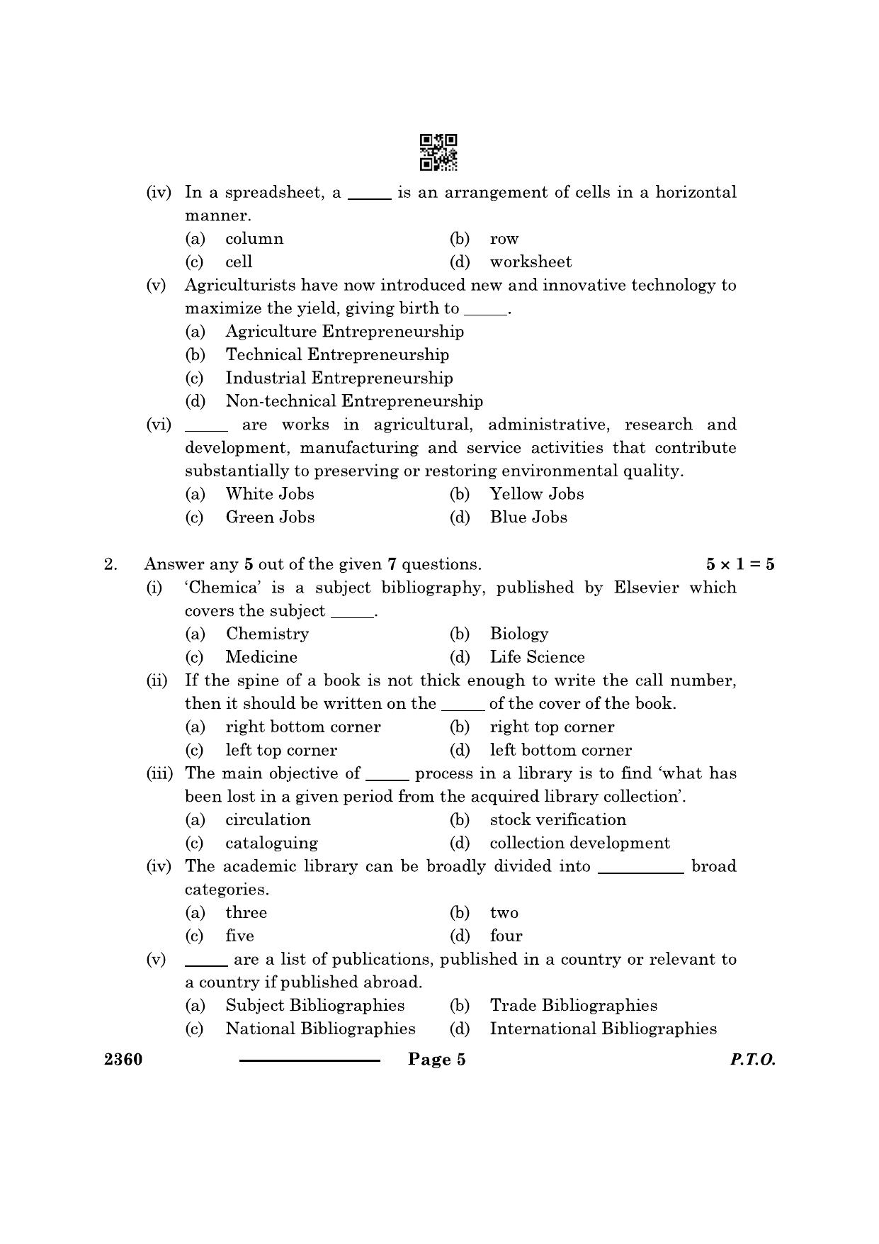 CBSE Class 12 Library & Information Science 2024 Question Paper - Page 5