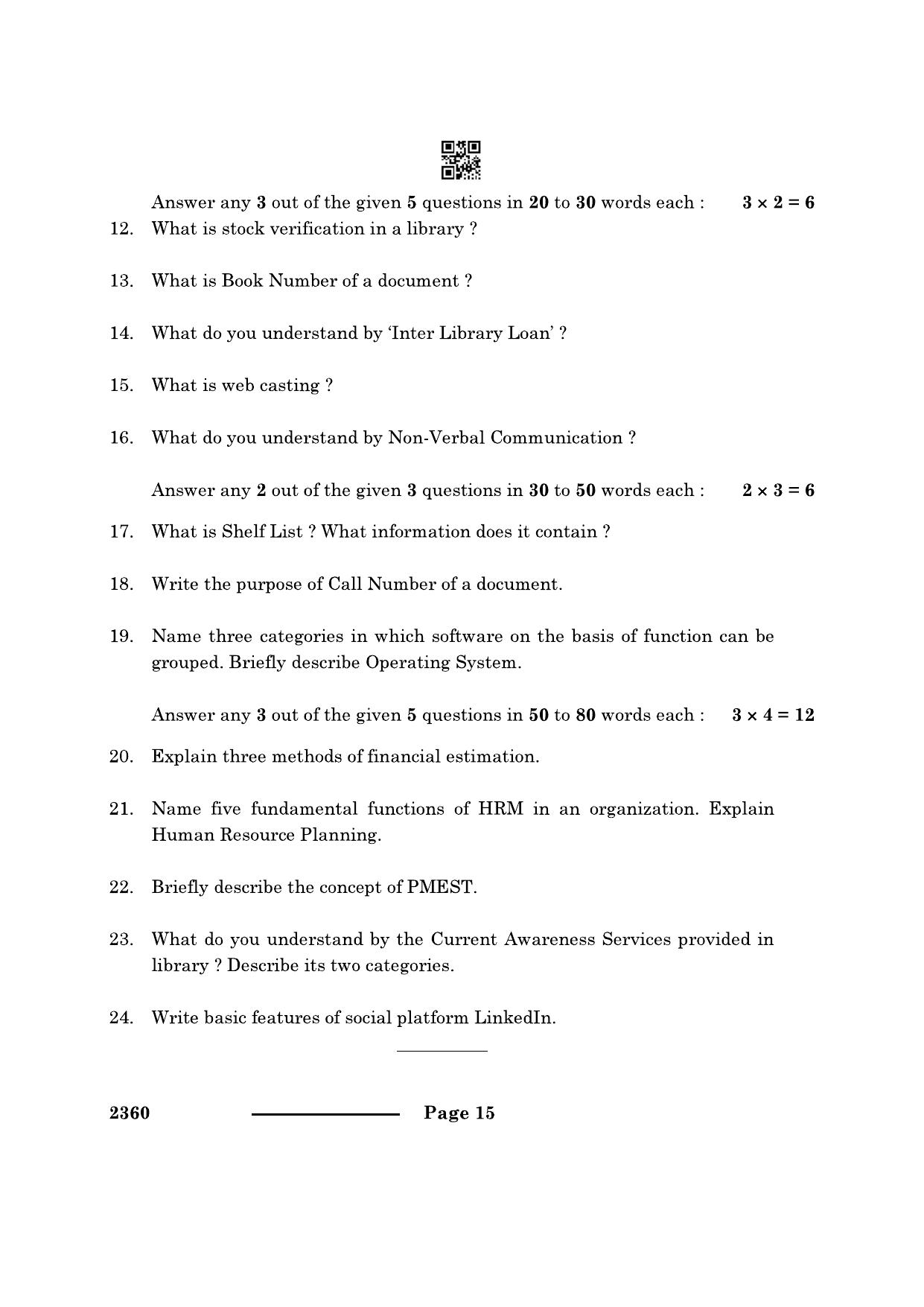 CBSE Class 12 Library & Information Science 2024 Question Paper - Page 15