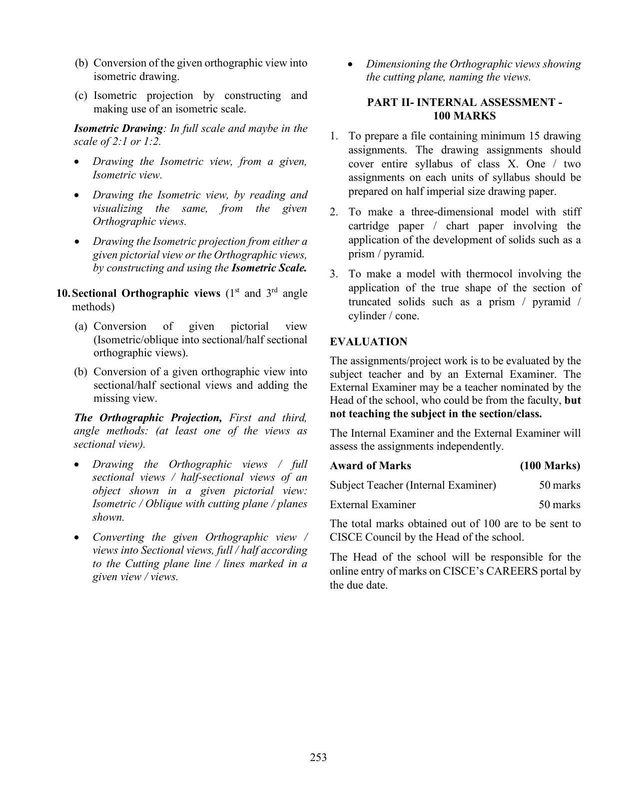 ICSE Technical Drawing Applications Syllabus IndCareer Docs