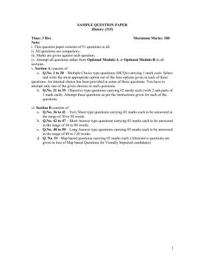 NIOS Class 12 History Sample Paper