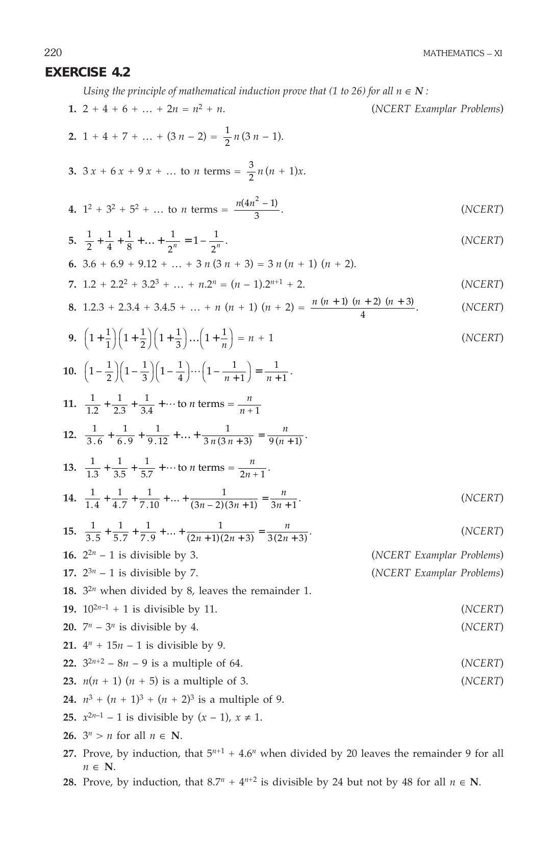 ML Aggarwal Class 11 Solutions: Principle of Mathematical Induction - Page 9