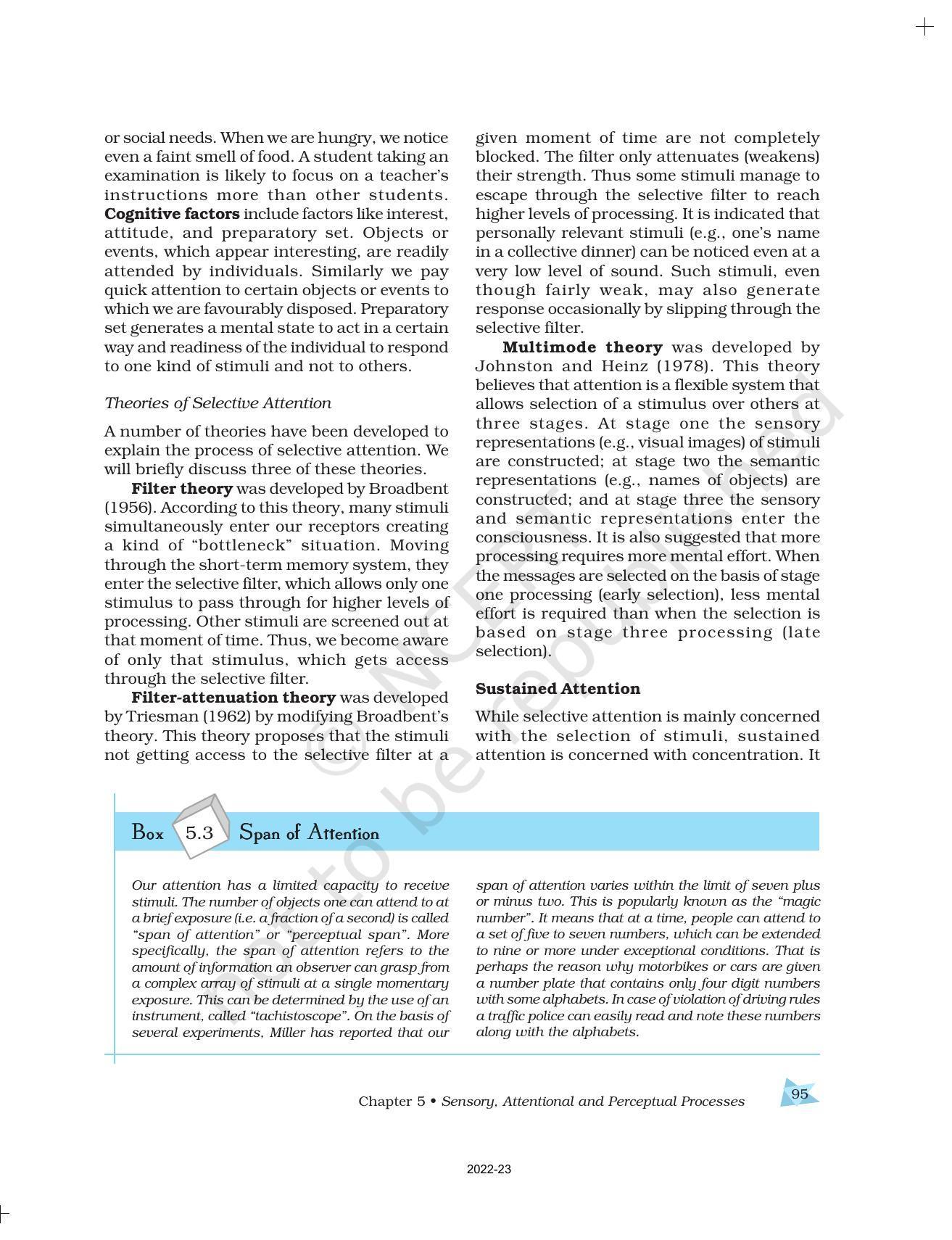 NCERT Book for Class 11 Psychology Chapter 5 Sensory, Attentional, and Perceptual Processes - Page 12