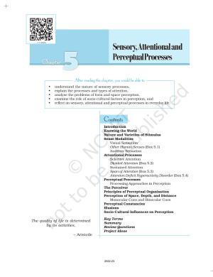 NCERT Book for Class 11 Psychology Chapter 5 Sensory, Attentional, and Perceptual Processes