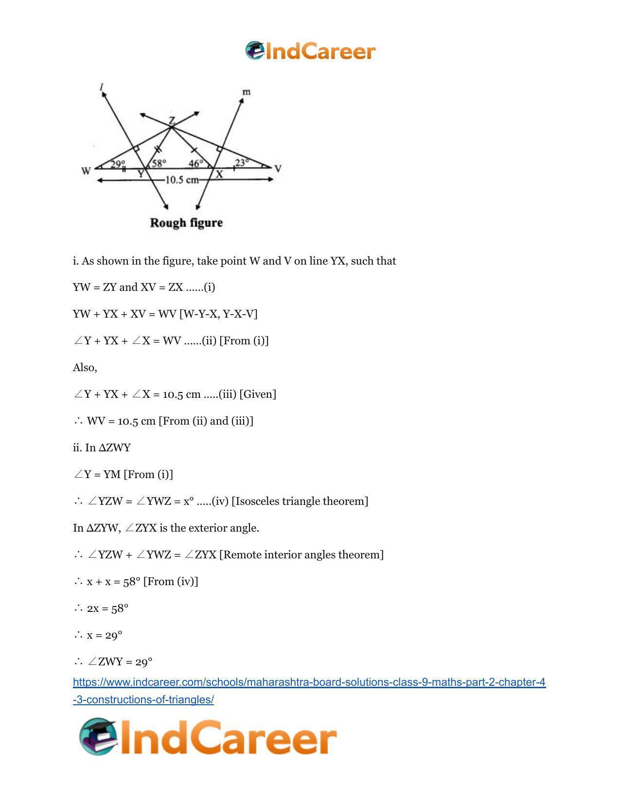 Maharashtra Board Solutions Class 9-Maths (Part 2): Chapter 4.3- Constructions of Triangles - Page 5