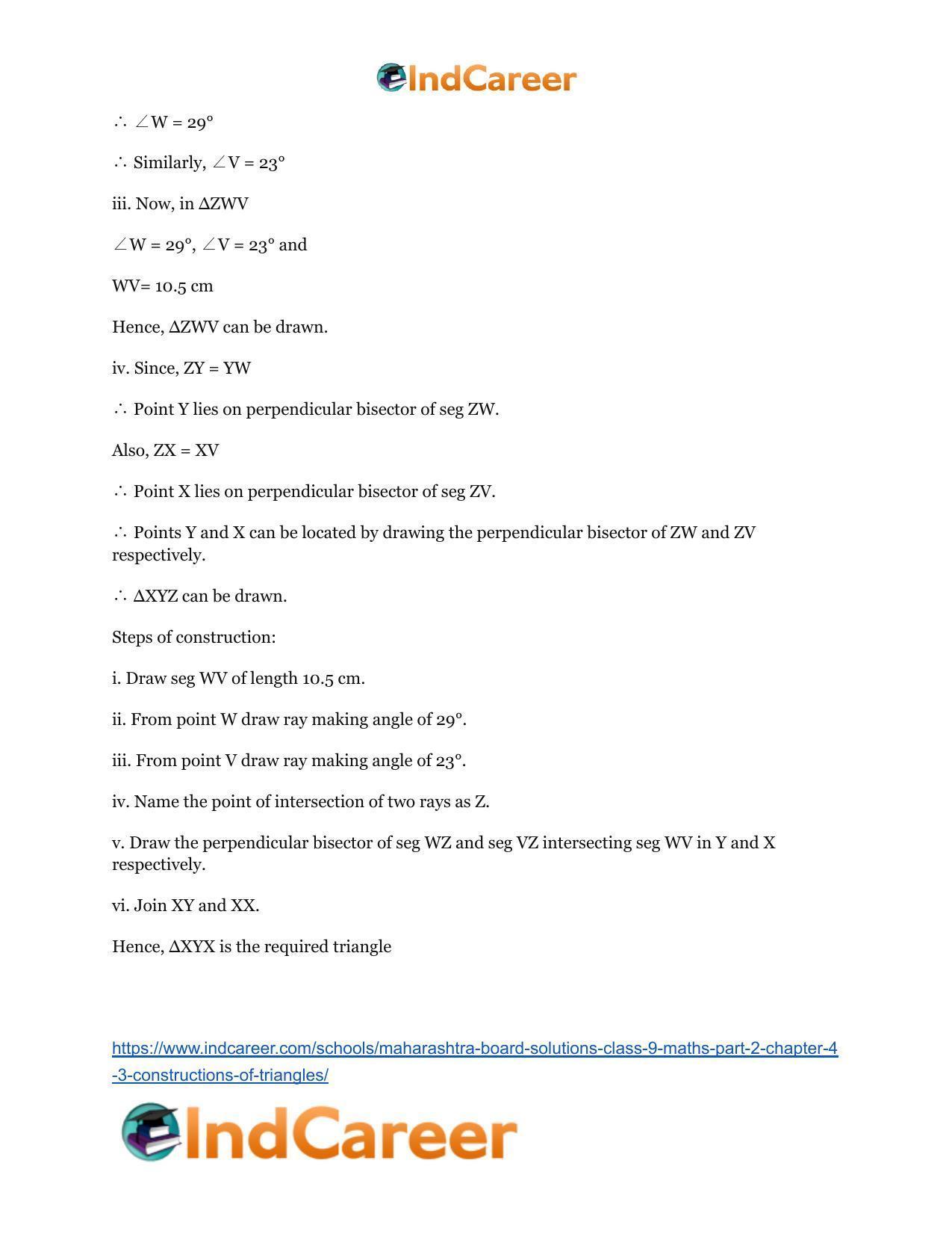 Maharashtra Board Solutions Class 9-Maths (Part 2): Chapter 4.3- Constructions of Triangles - Page 6