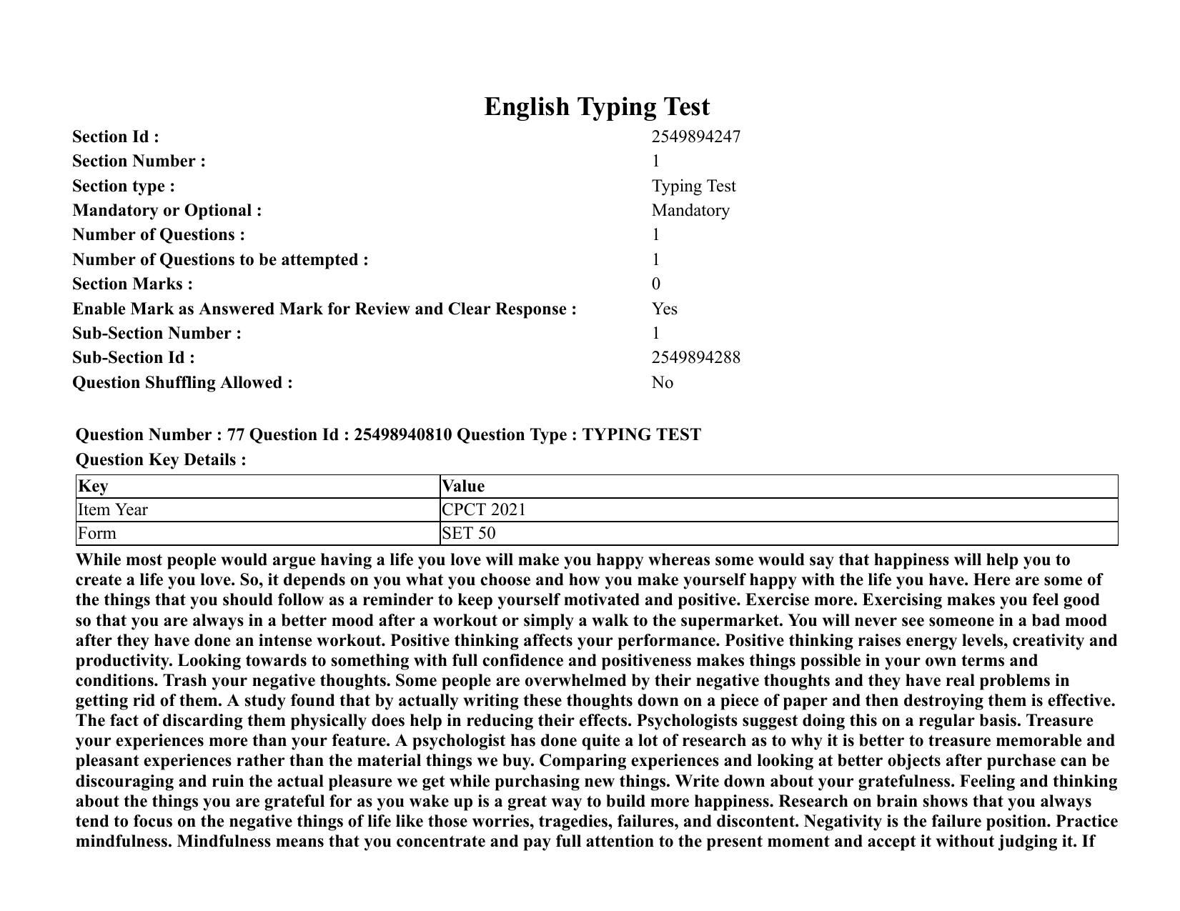 MP CPCT 07 August 2021 Question Paper English Shift 1 - Page 94
