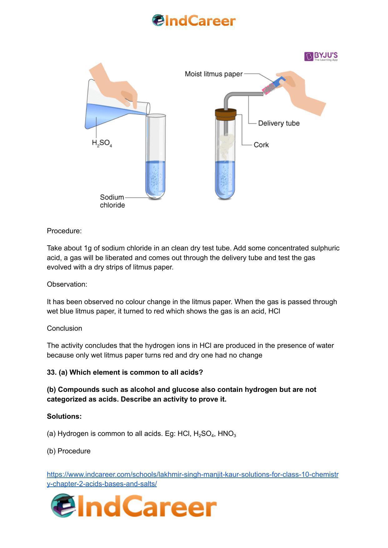 Lakhmir Singh Manjit Kaur Solutions for Class 10 Chemistry: Chapter 2- Acids, Bases and Salts - Page 13