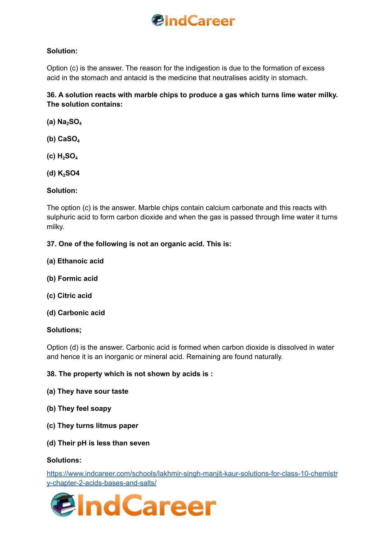 Lakhmir Singh Manjit Kaur Solutions for Class 10 Chemistry: Chapter 2- Acids, Bases and Salts - Page 15