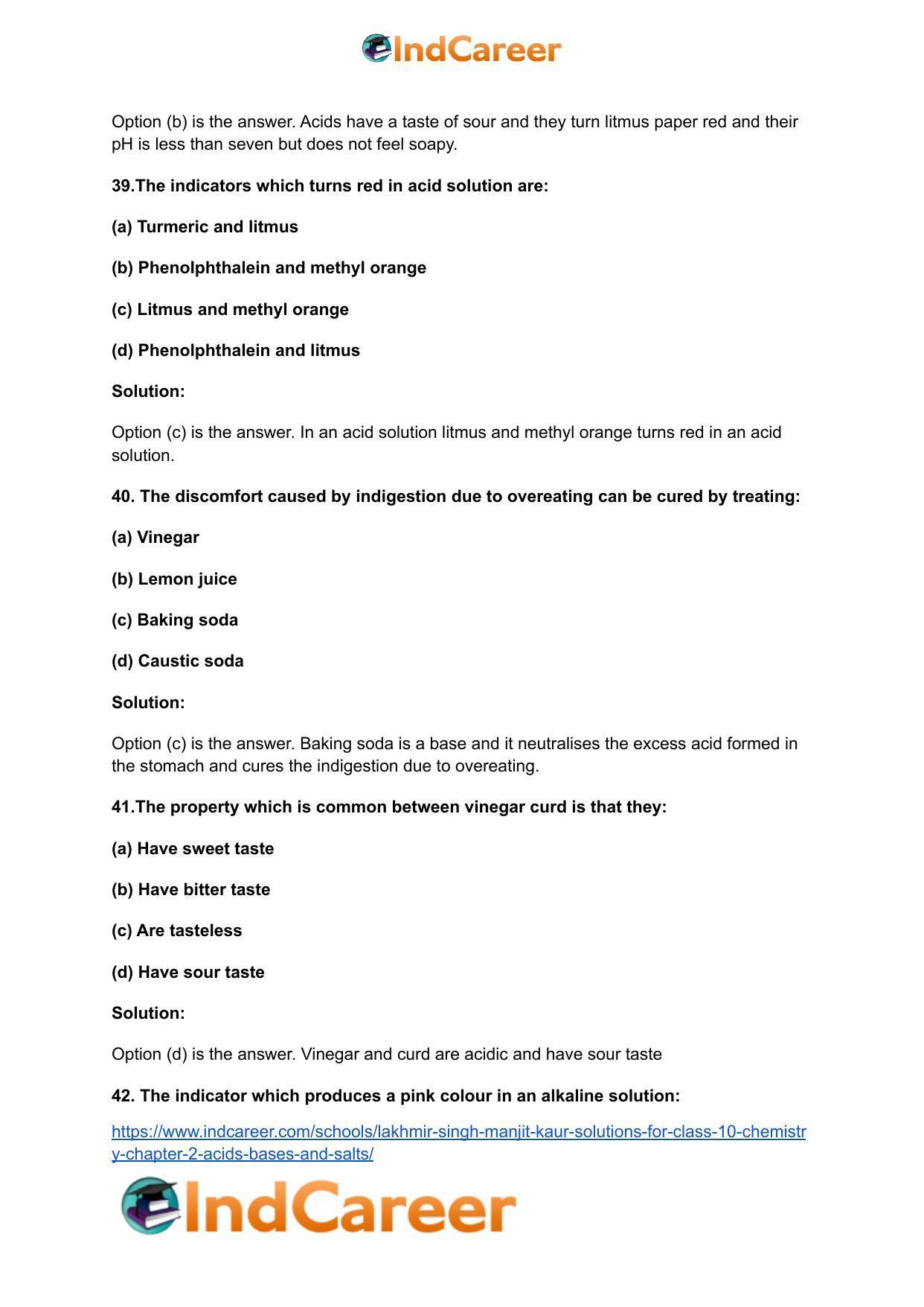 Lakhmir Singh Manjit Kaur Solutions for Class 10 Chemistry: Chapter 2- Acids, Bases and Salts - Page 16
