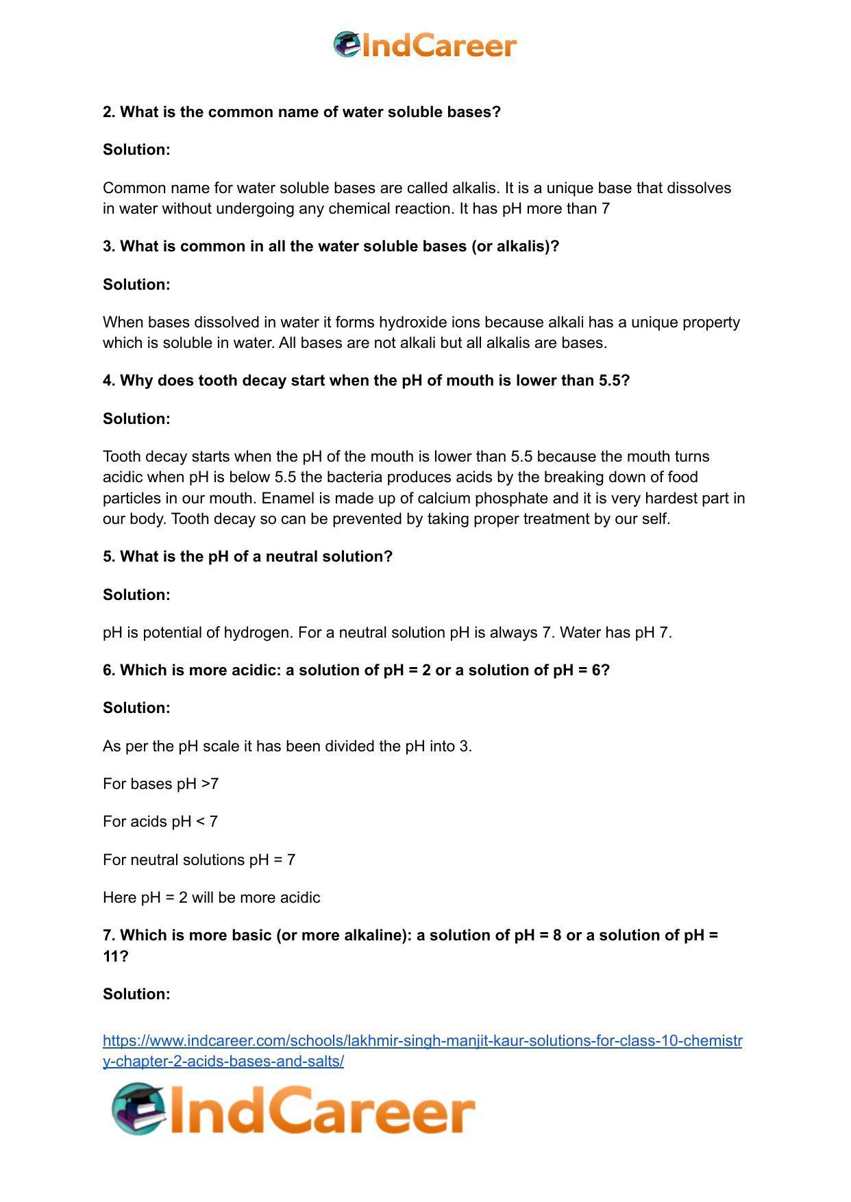 Lakhmir Singh Manjit Kaur Solutions for Class 10 Chemistry: Chapter 2- Acids, Bases and Salts - Page 21