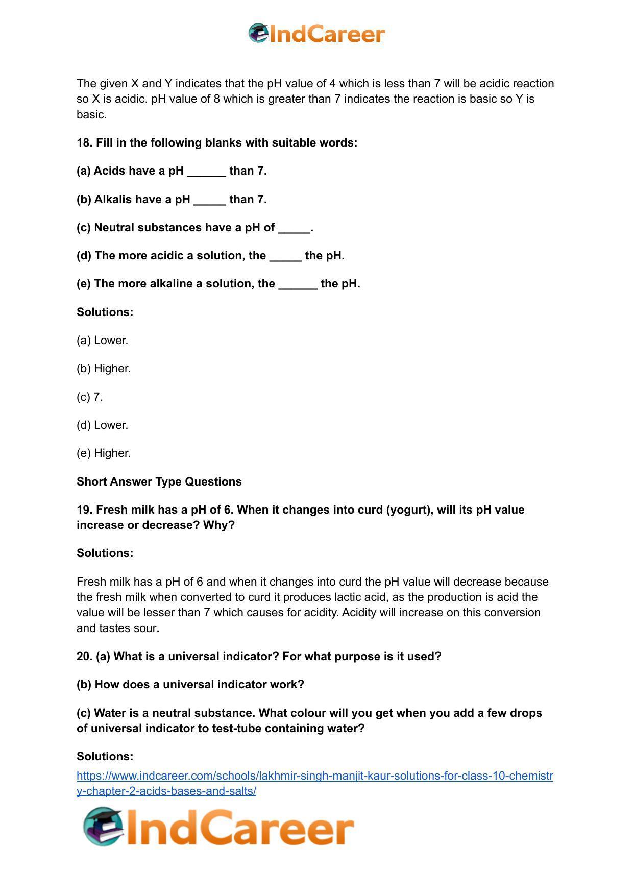 Lakhmir Singh Manjit Kaur Solutions for Class 10 Chemistry: Chapter 2- Acids, Bases and Salts - Page 24